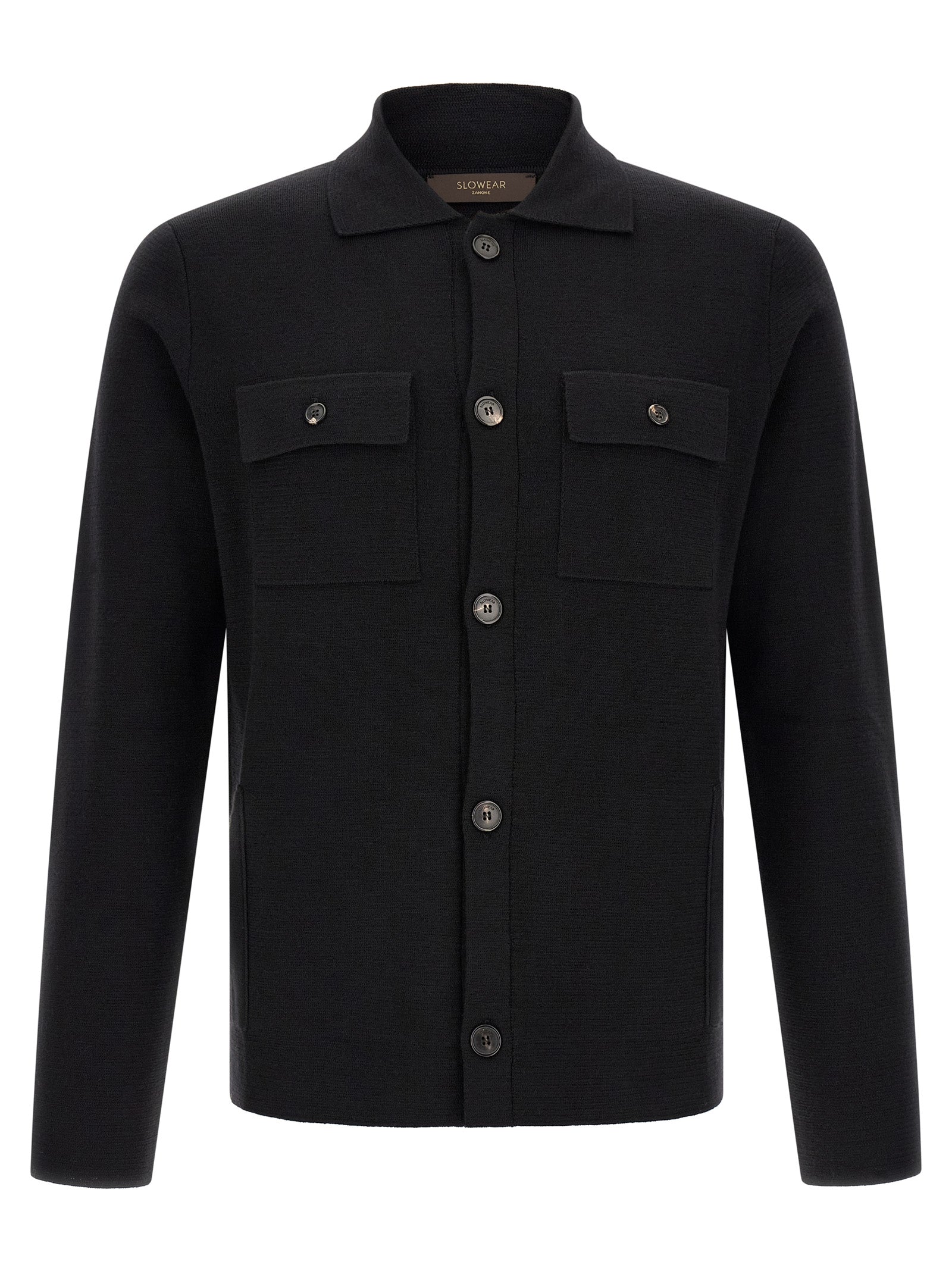 ZANONE Schwarzer Cardigan aus Schurwolle