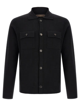 ZANONE Schwarzer Cardigan aus Schurwolle