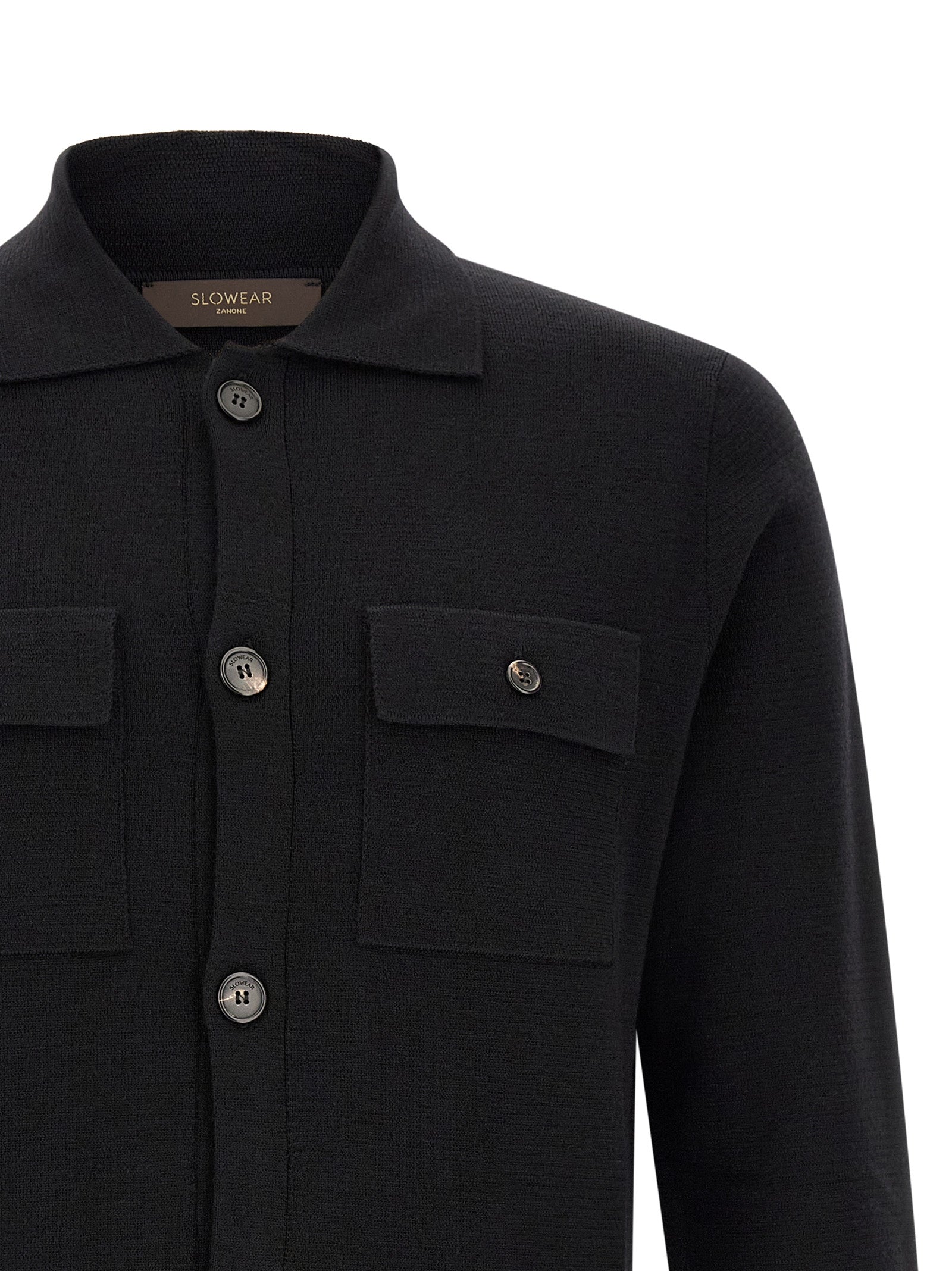 ZANONE Schwarzer Cardigan aus Schurwolle
