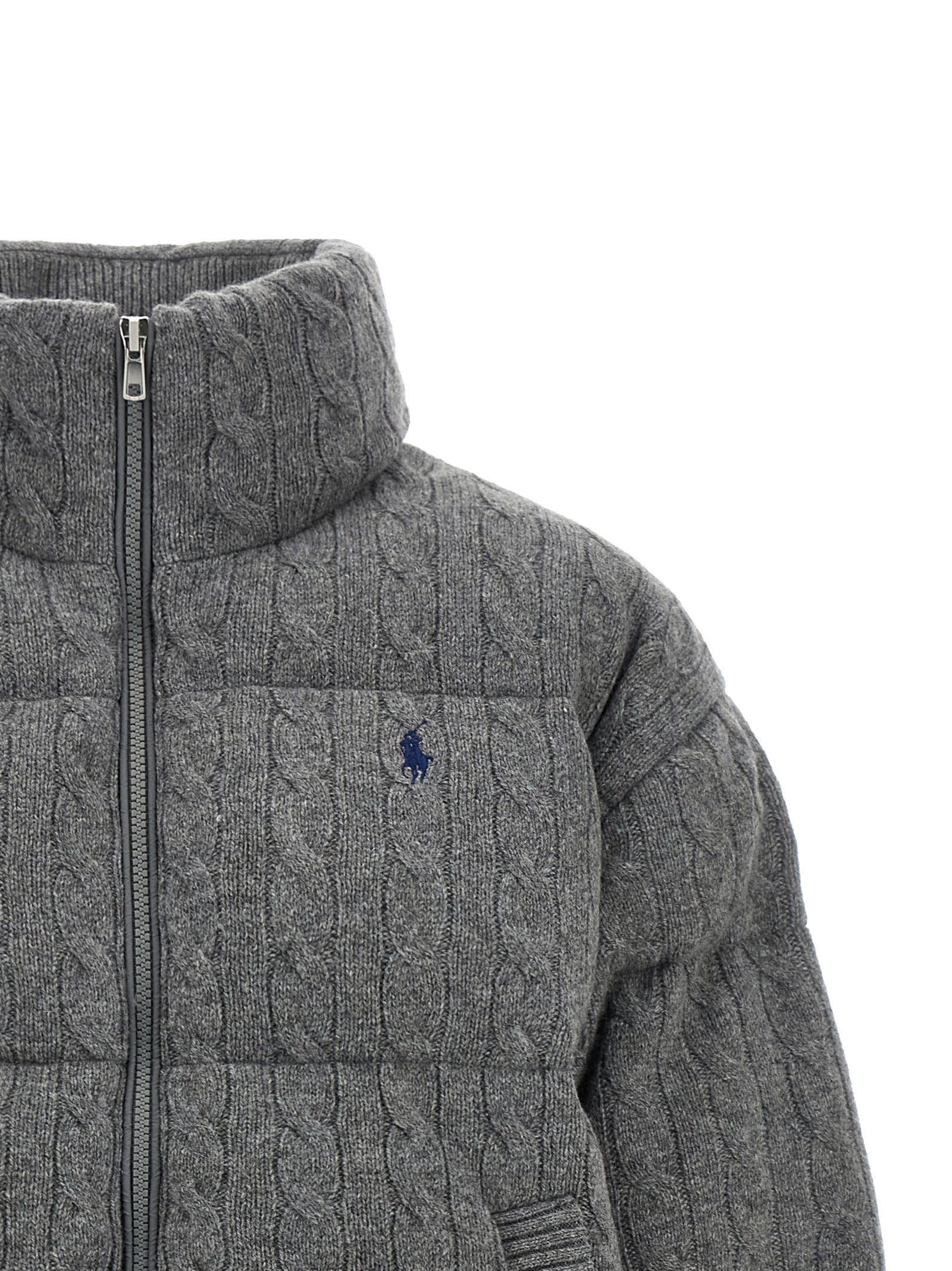 Polo Ralph Lauren Grauer Wollmantel in voller Länge
