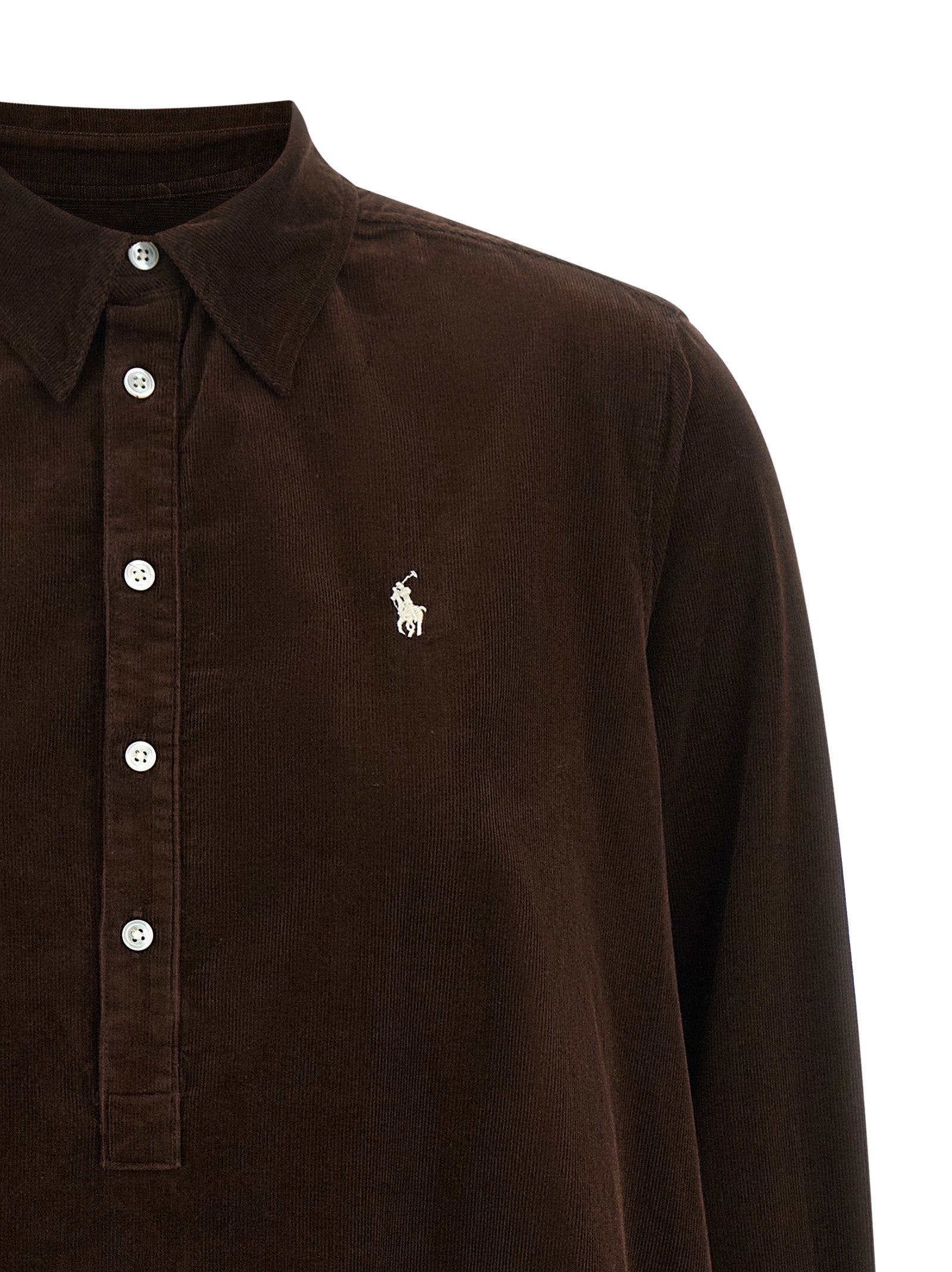 Polo Ralph Lauren Kurzes Kleid aus brauner Baumwolle