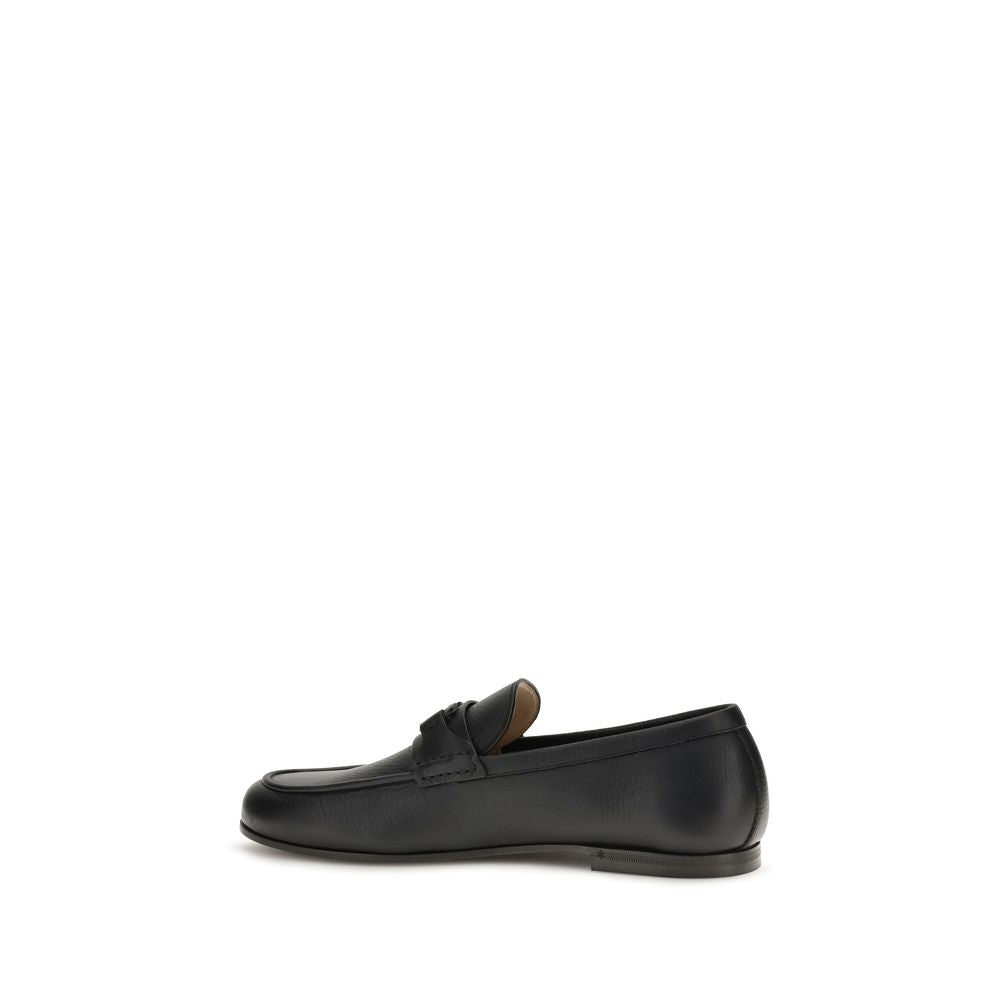 Valentino Garavani Schwarze Loafer aus Hirschleder