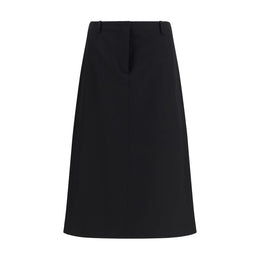 Fendi Schwarzer Oves Aries Wollrock Midi