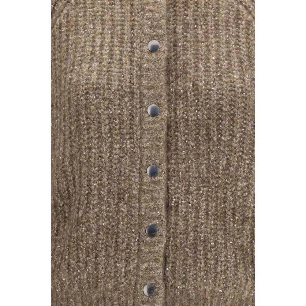 Brunello Cucinelli Brauner Kaschmir-Strickjacke
