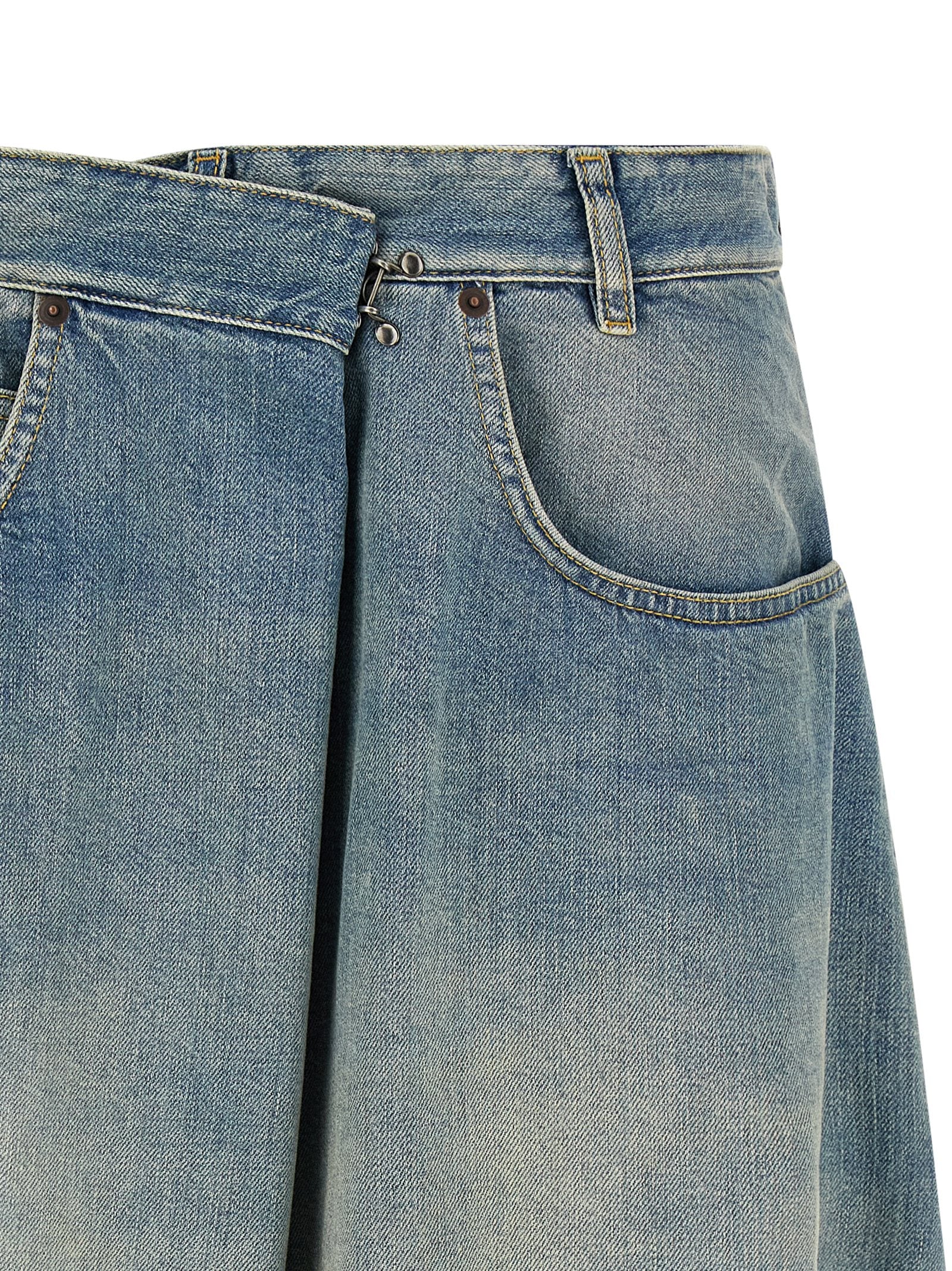 Maison Margiela Blaue Baumwoll-Midirock