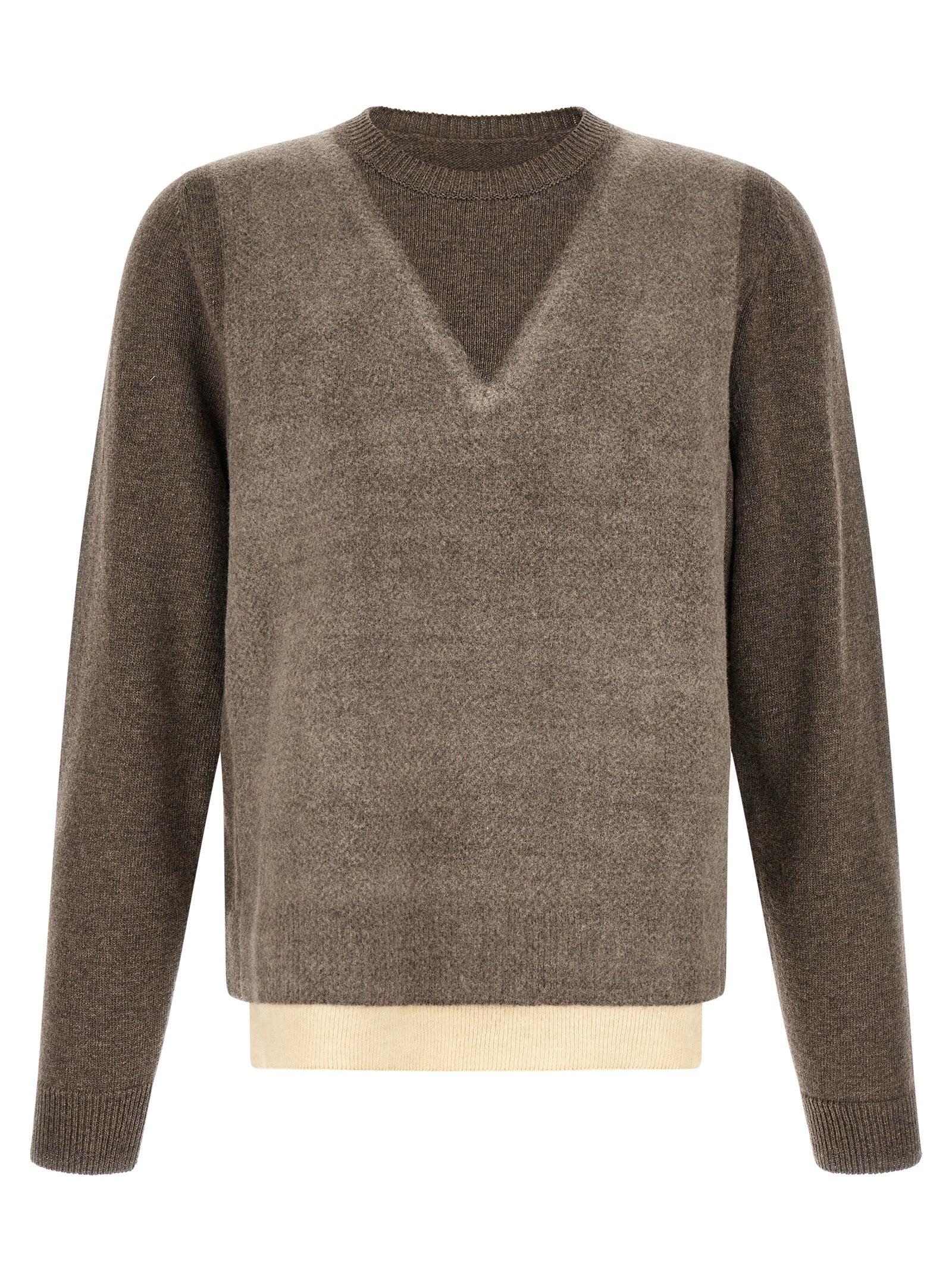 Maison Margiela Brauner Cardigan aus reiner Schurwolle