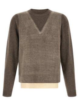 Maison Margiela Brauner Cardigan aus reiner Schurwolle