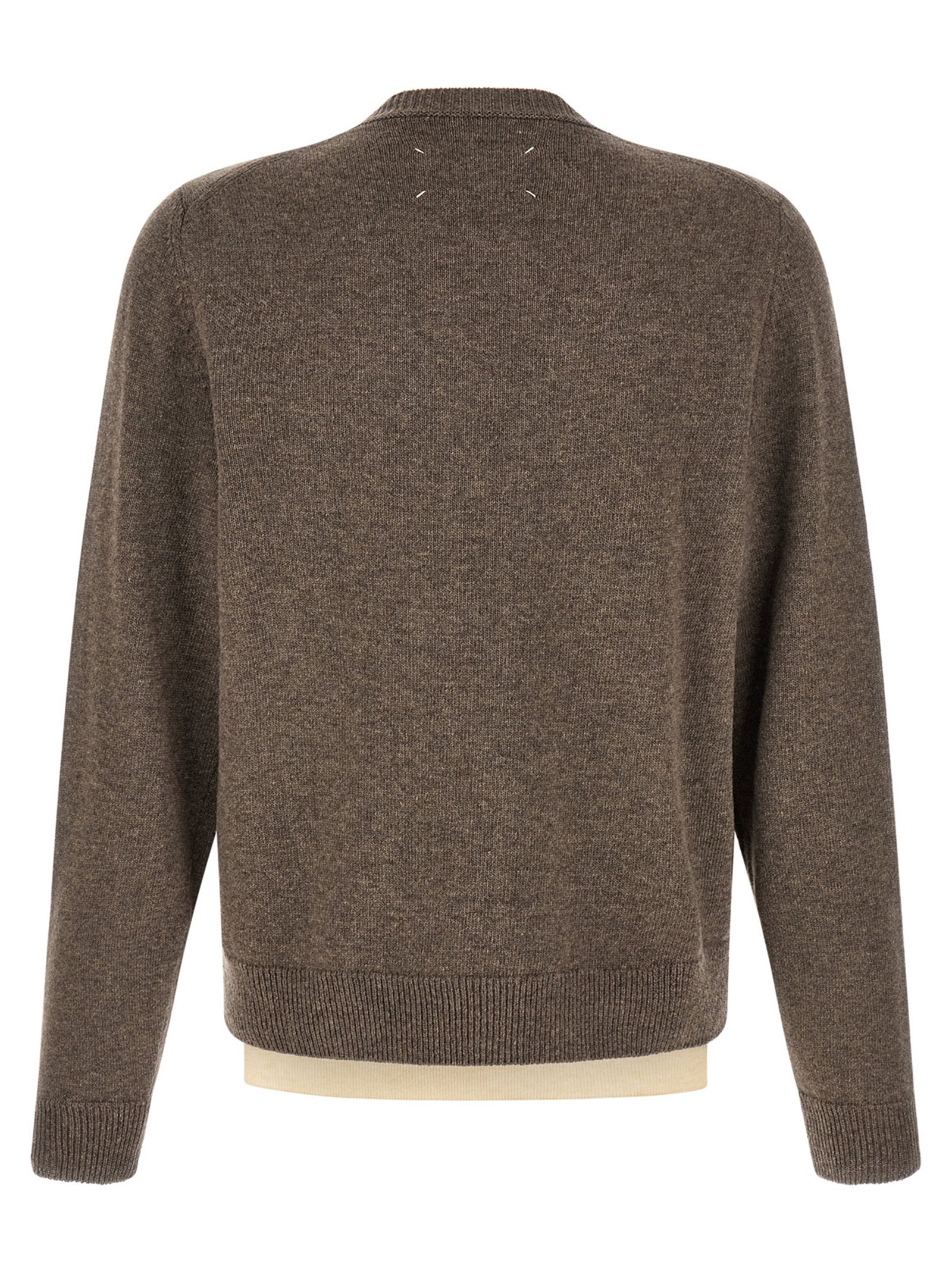 Maison Margiela Brauner Cardigan aus reiner Schurwolle