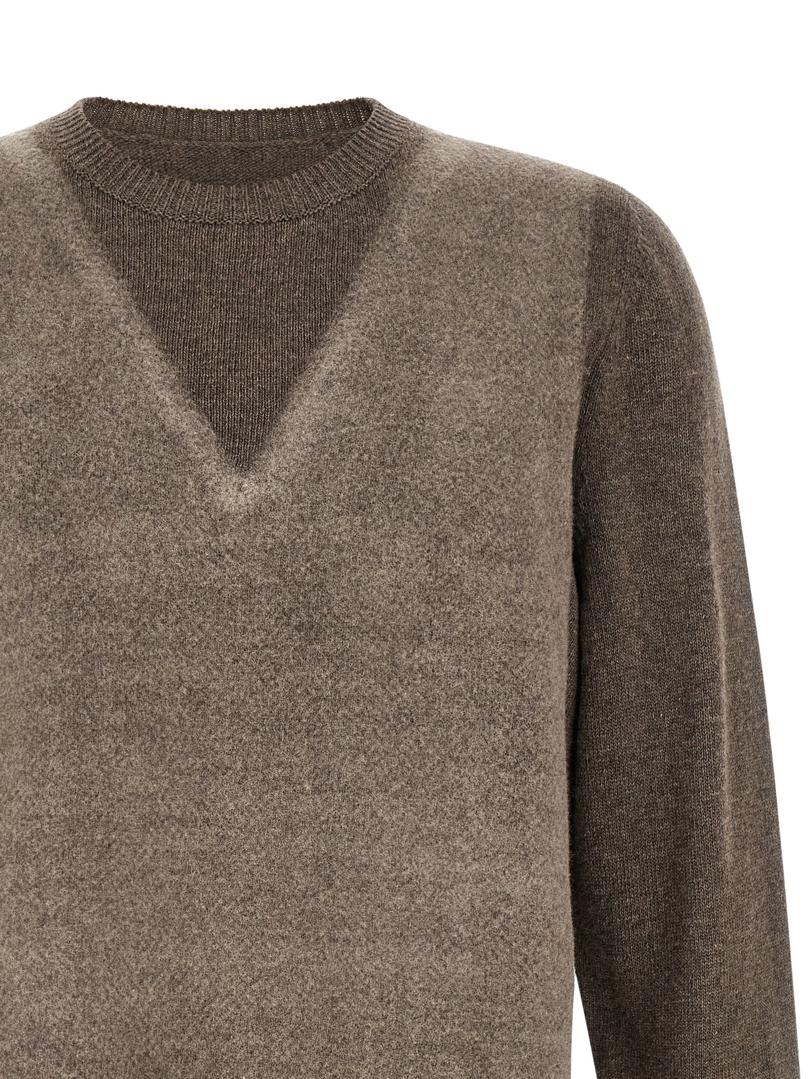 Maison Margiela Brauner Cardigan aus reiner Schurwolle