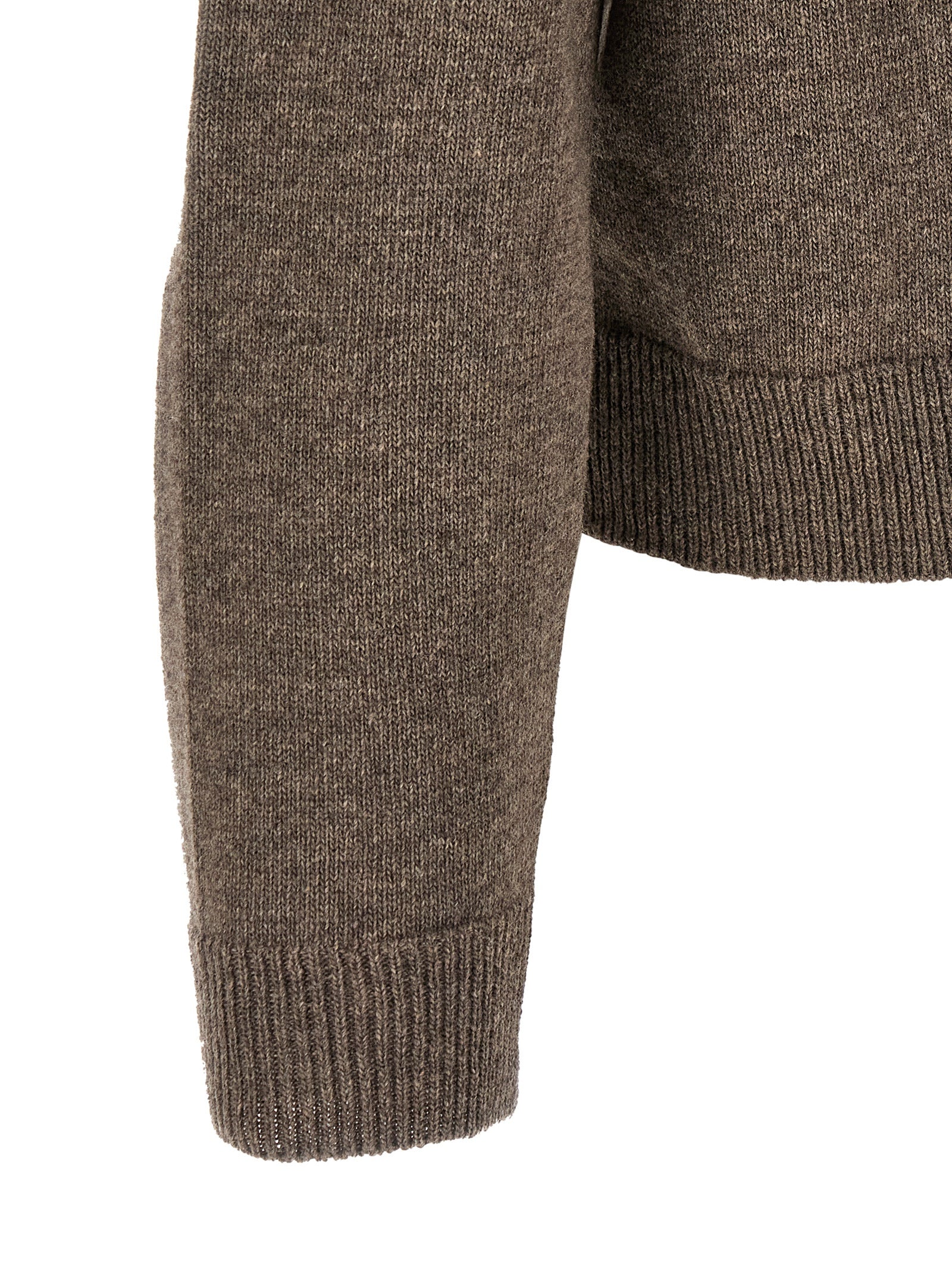 Maison Margiela Brauner Cardigan aus reiner Schurwolle