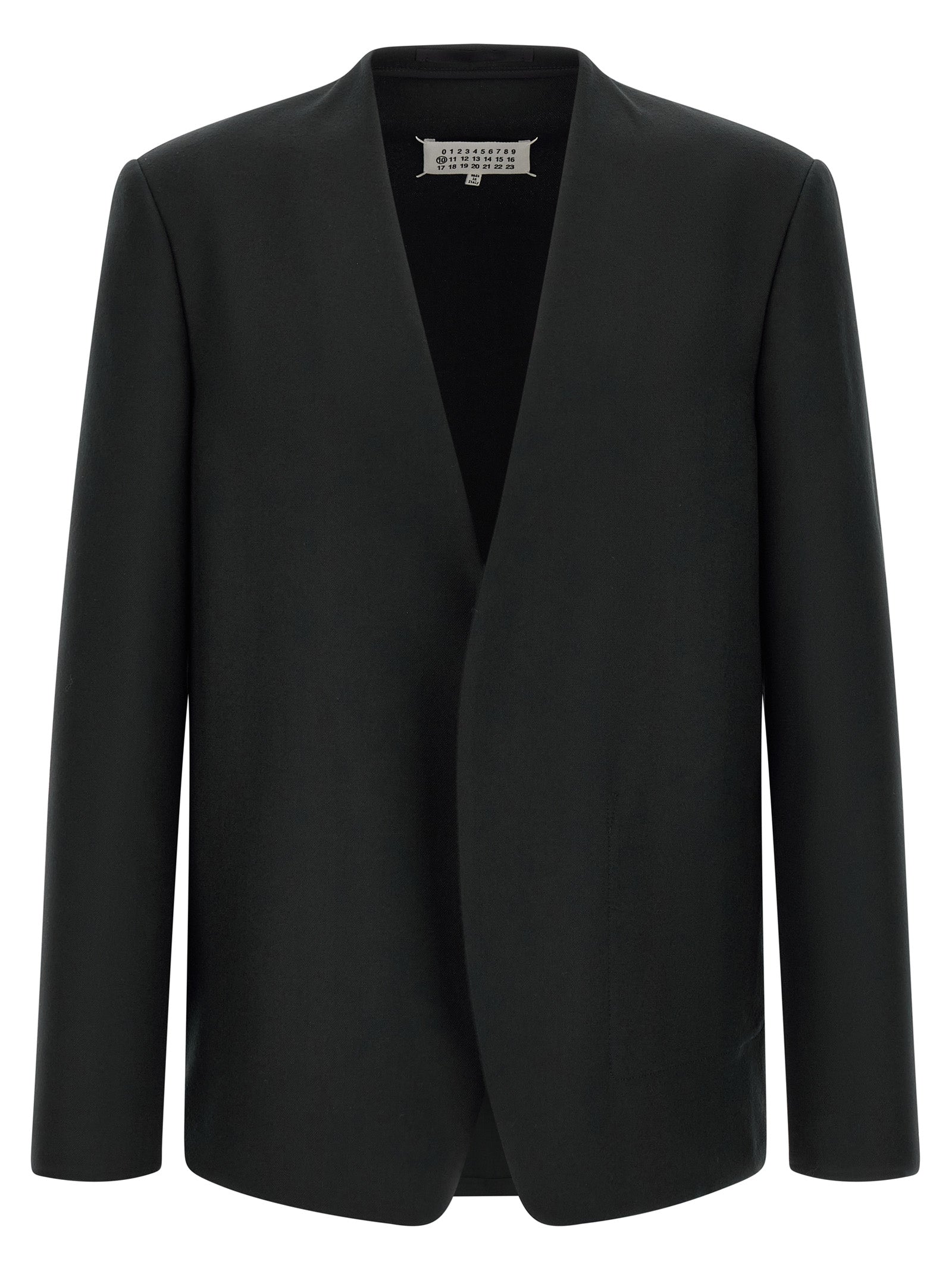 Maison Margiela Schwarzer Blazer aus reiner Schurwolle