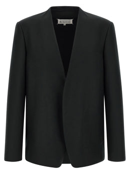 Maison Margiela Schwarzer Blazer aus reiner Schurwolle
