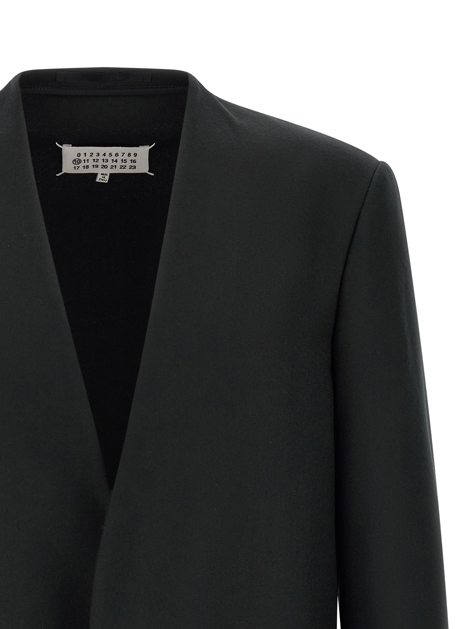 Maison Margiela Schwarzer Blazer aus reiner Schurwolle