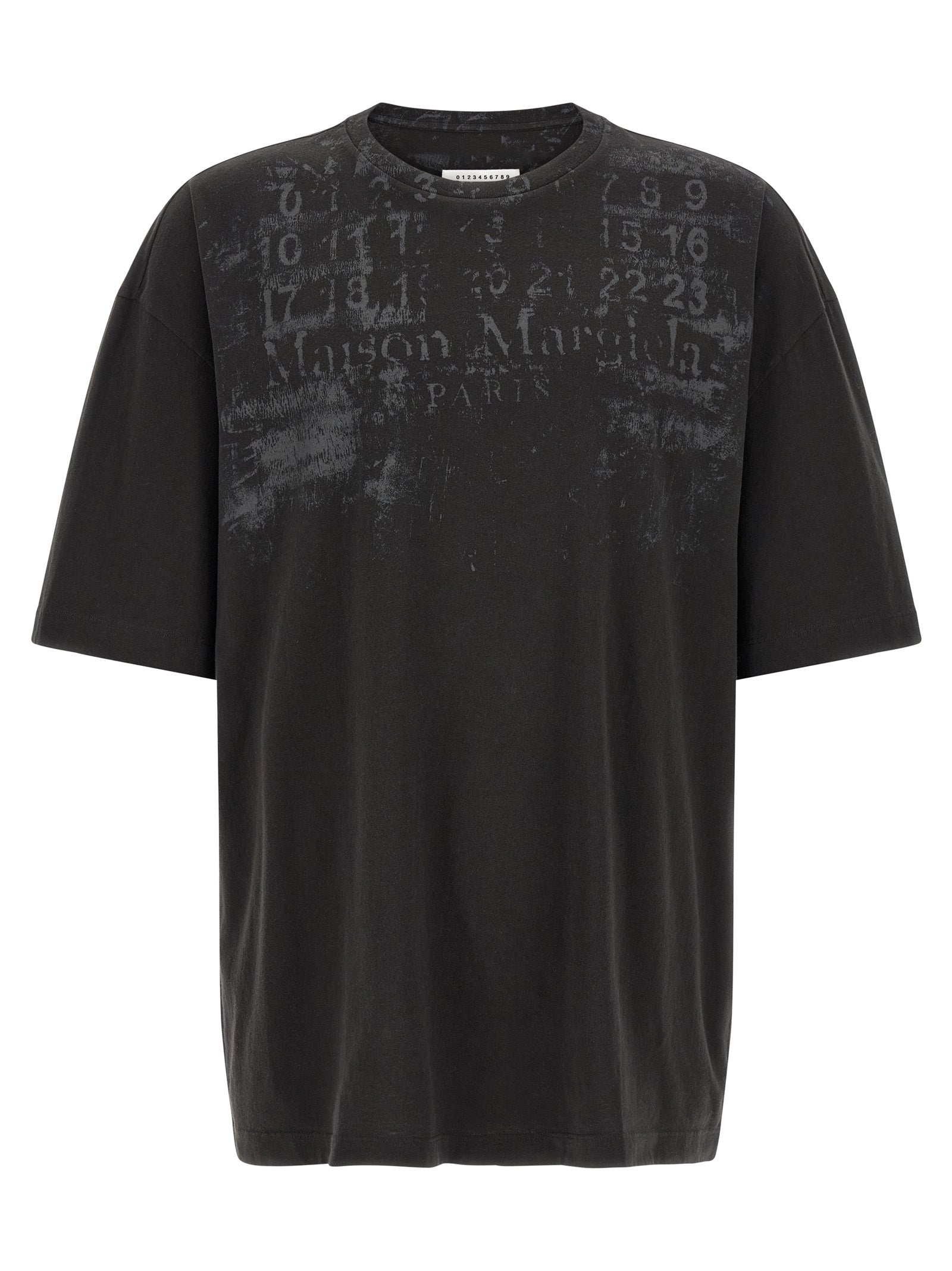 Maison Margiela Schwarzes Langarm-T-Shirt aus Baumwolle