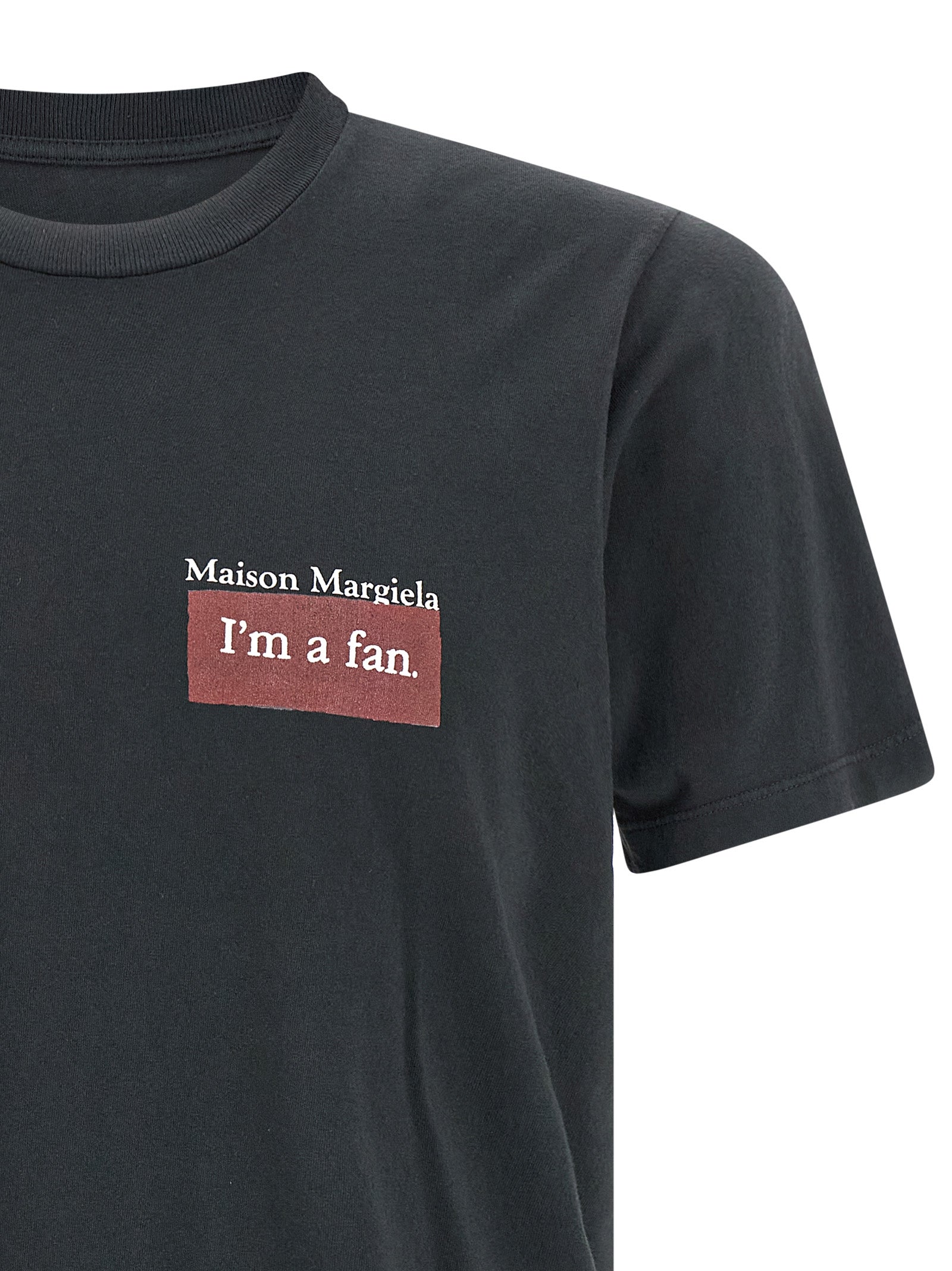 Maison Margiela Schwarzes Baumwoll-T-Shirt