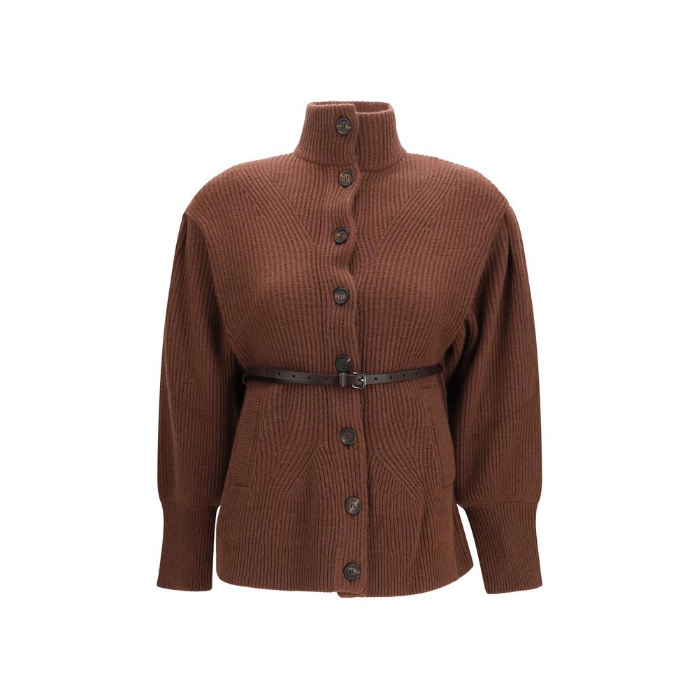Brunello Cucinelli Brauner Woll Cardigan Oves Aries