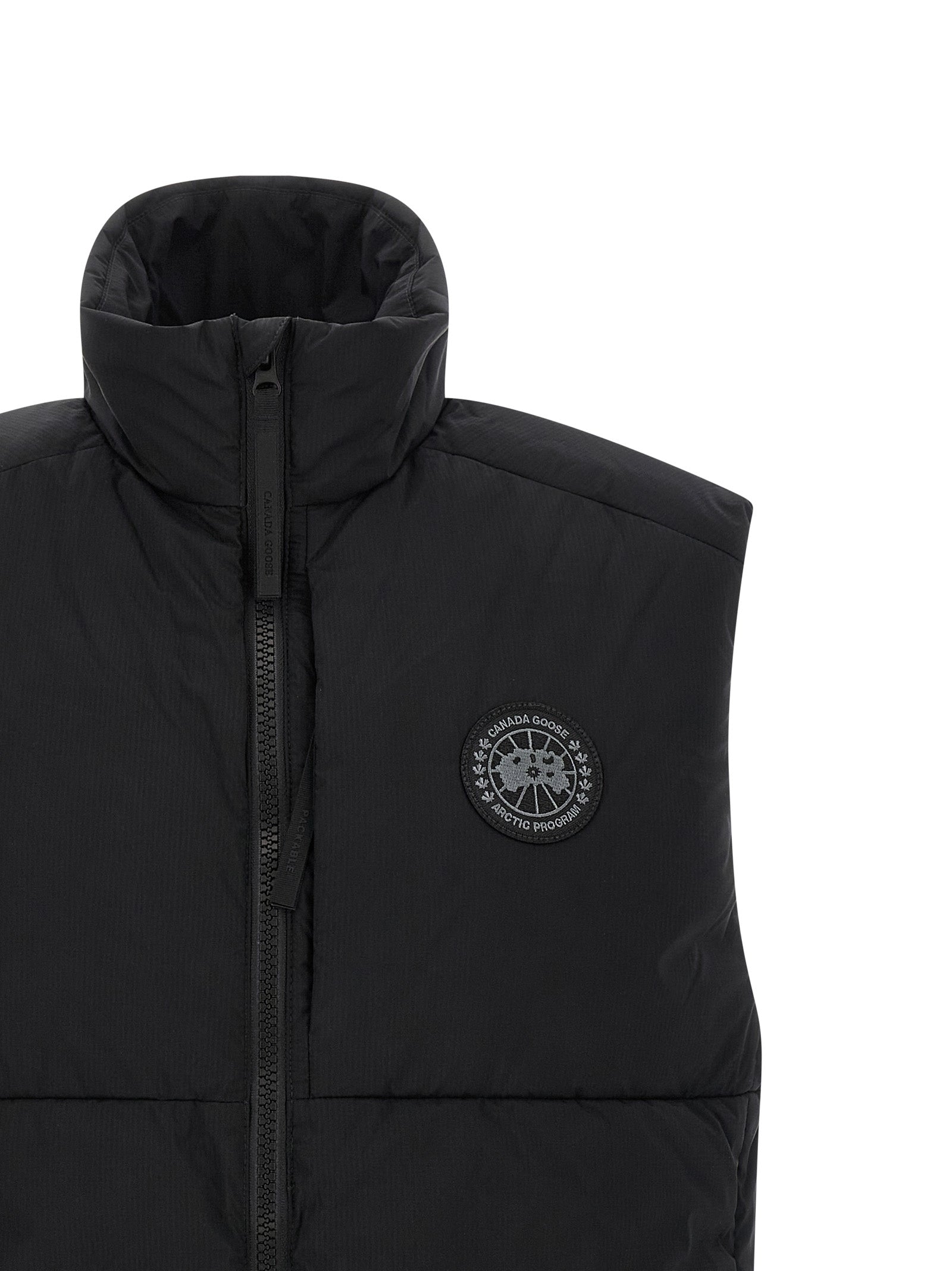 Canada Goose Schwarze ärmellose Jacke aus Polyamid