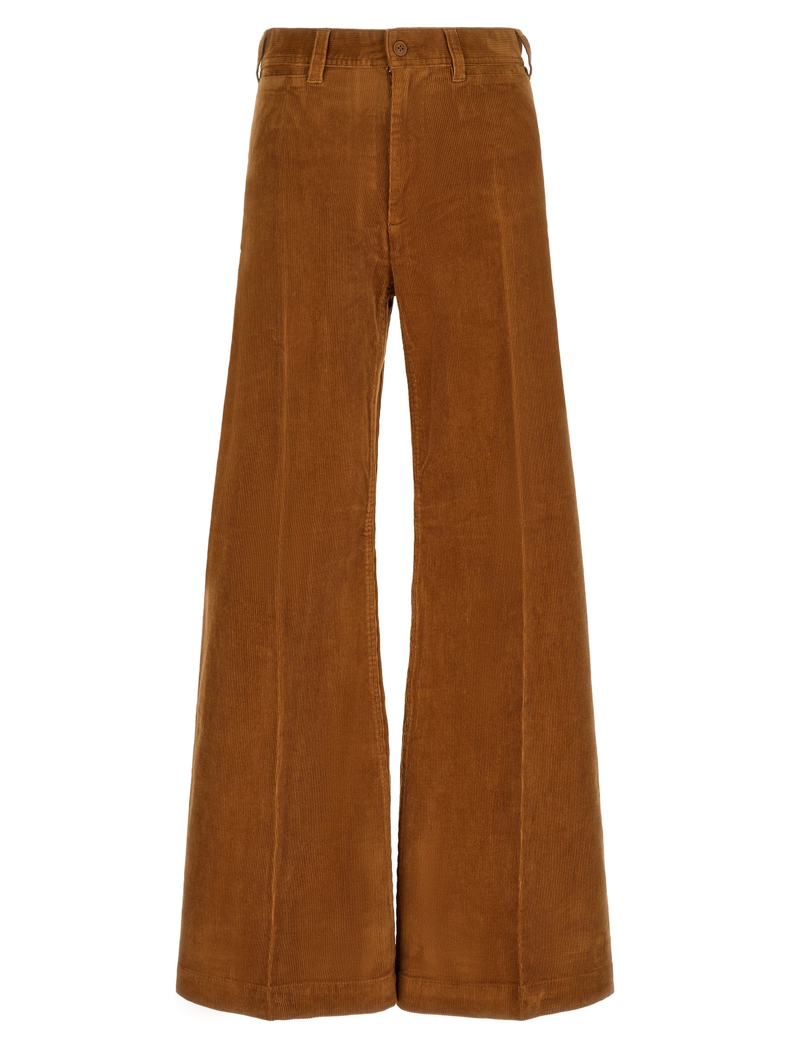Polo Ralph Lauren Braune Baumwollhose mit ausgestelltem Bein