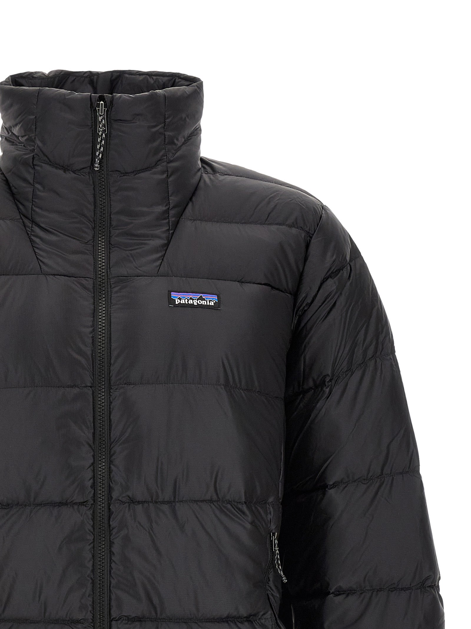 PATAGONIA Schwarze Nylon-Jacke in voller Länge