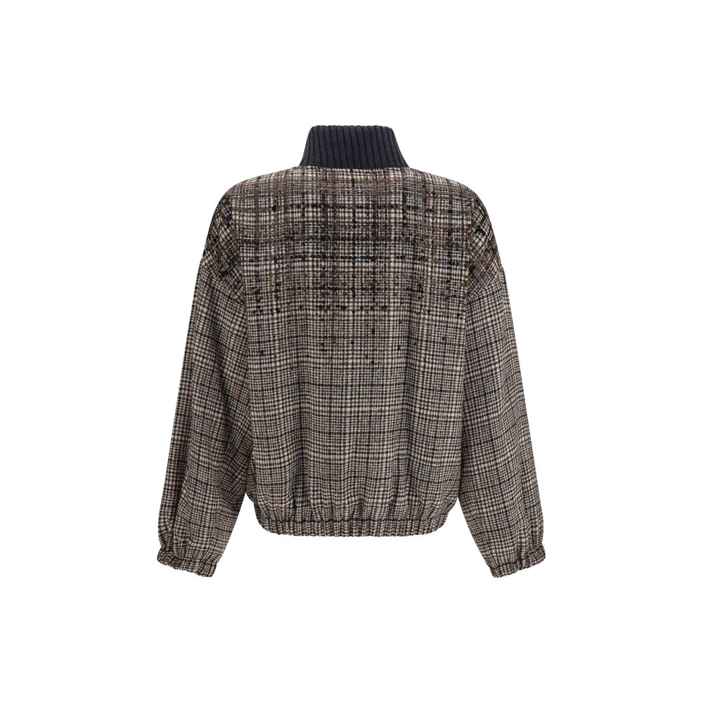Brunello Cucinelli Beige Polyamid Steppjacke