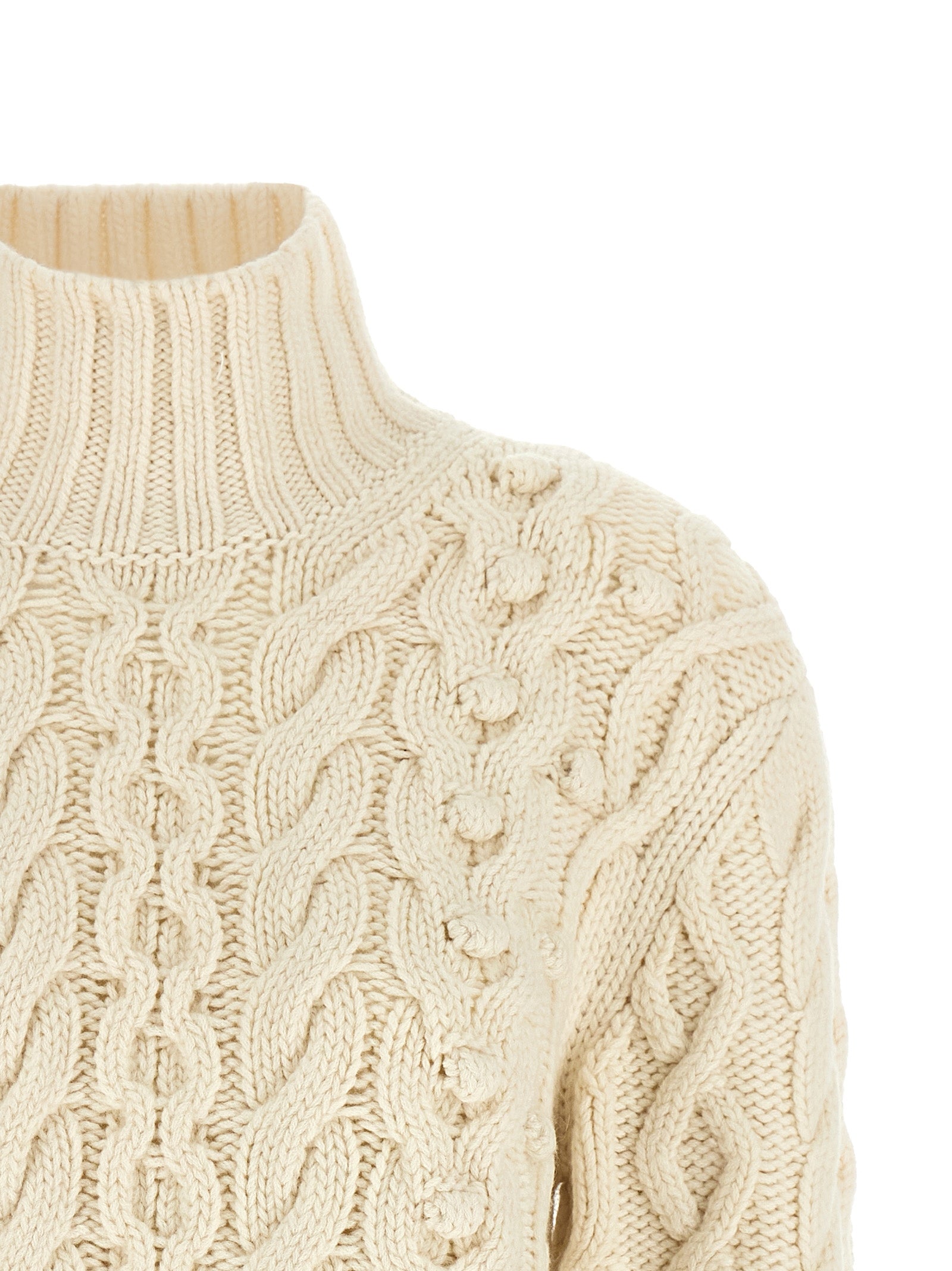 Stella McCartney Weiße Strickjacke aus reiner Schurwolle