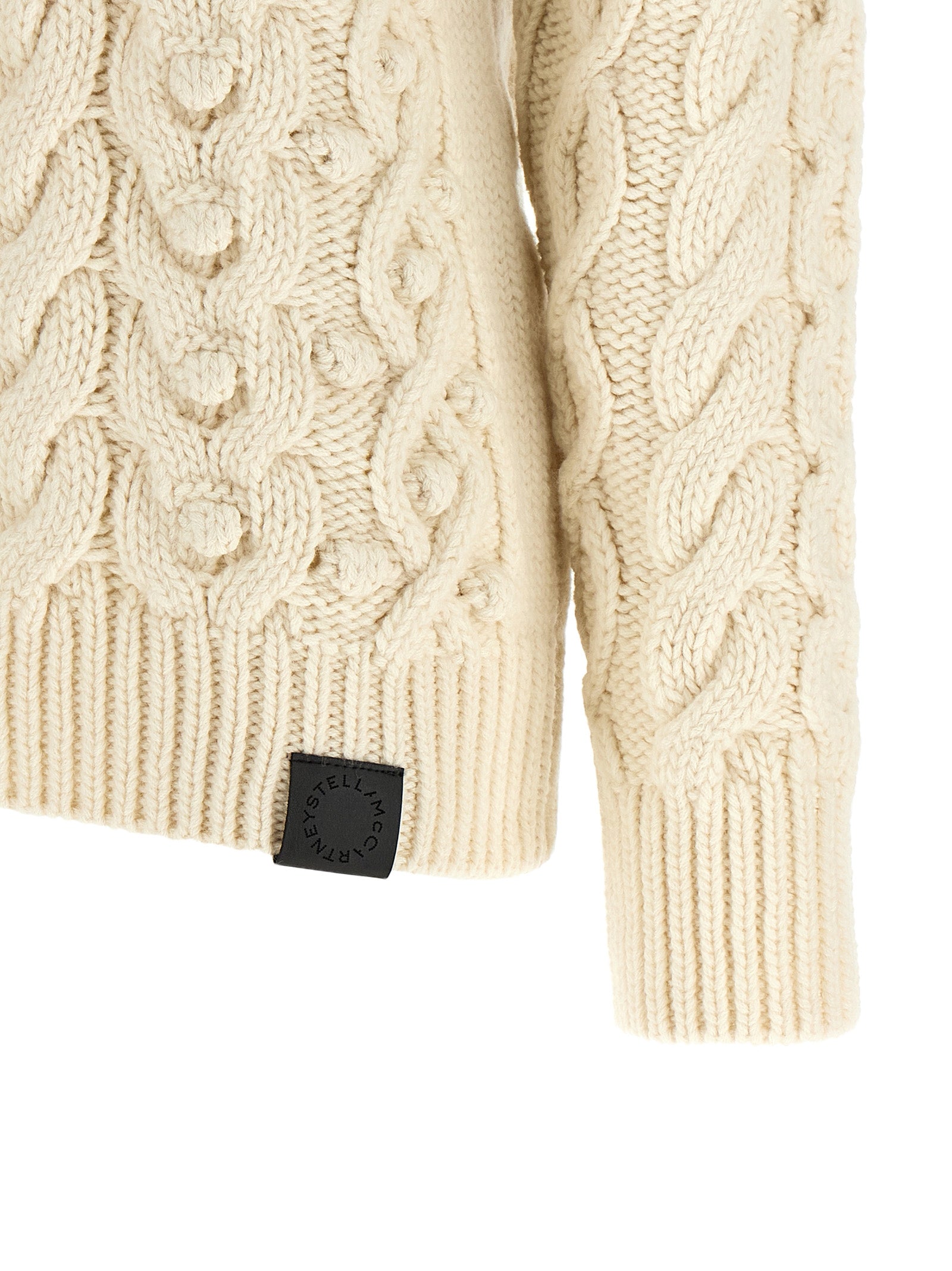 Stella McCartney Weiße Strickjacke aus reiner Schurwolle