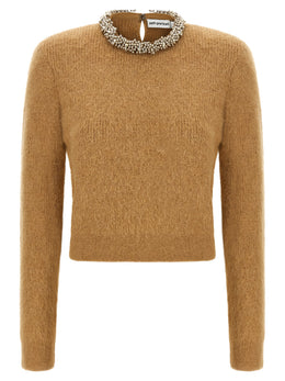 Self-Portrait Brauner Strickcardigan aus Polyester