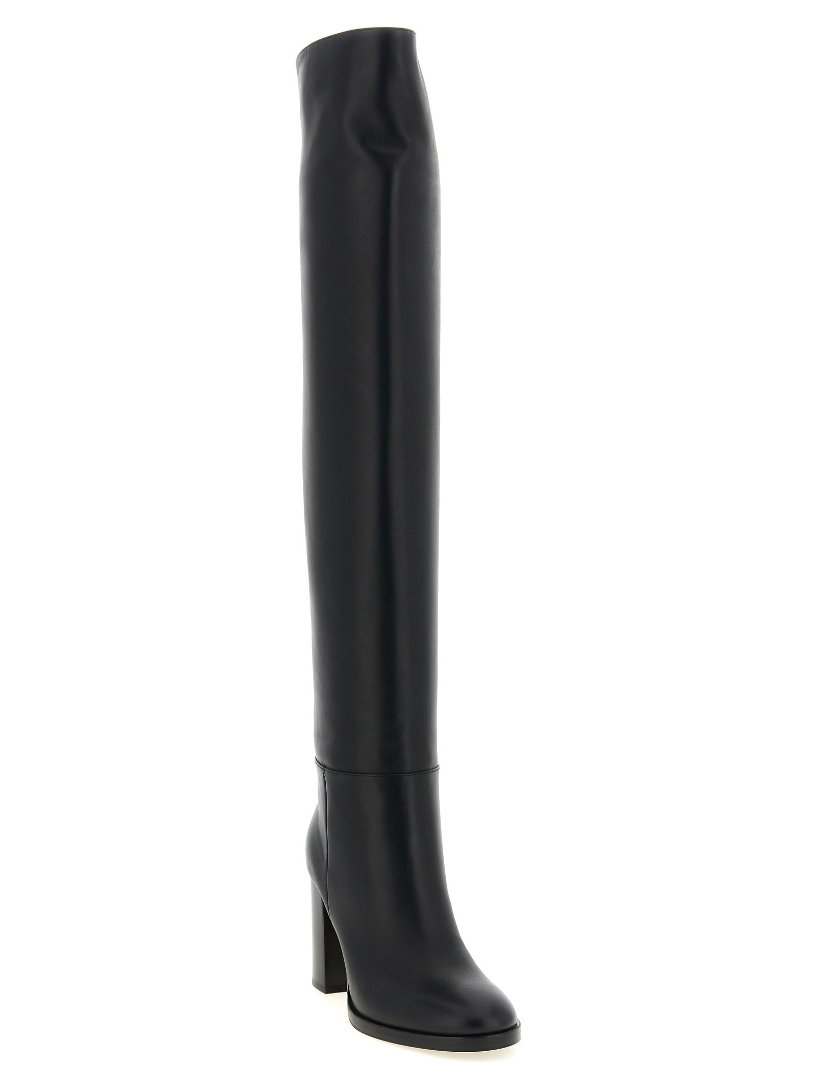Gianvito Rossi Schwarzes Kalbsleder Over-the-Knee
