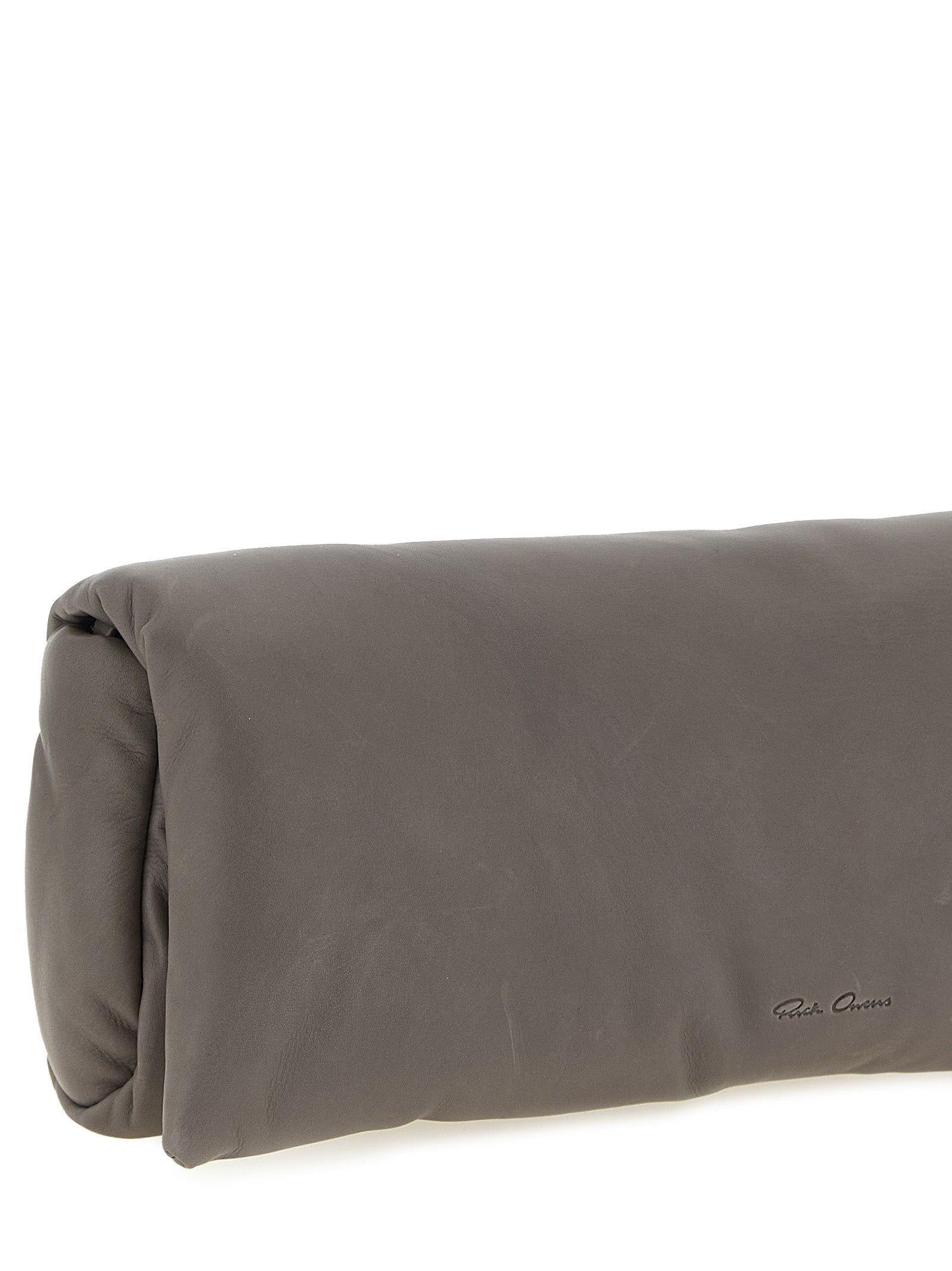 Rick Owens Graue Clutch aus Kalbsleder
