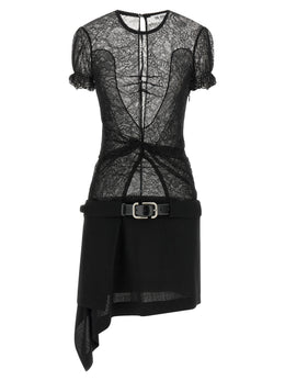 The Attico Kurzes Schwarzes Kleid Aus Polyamid