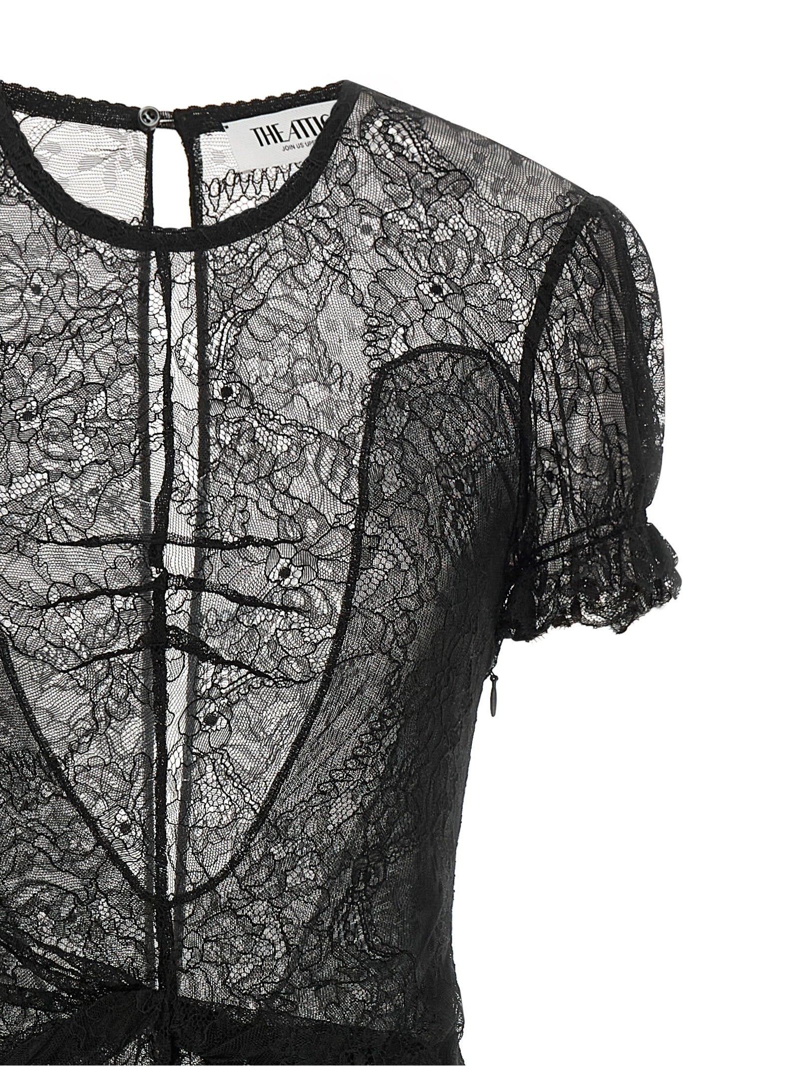 The Attico Kurzes Schwarzes Kleid Aus Polyamid