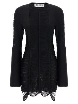 The Attico Schwarzes Viskose-Kurzkleid