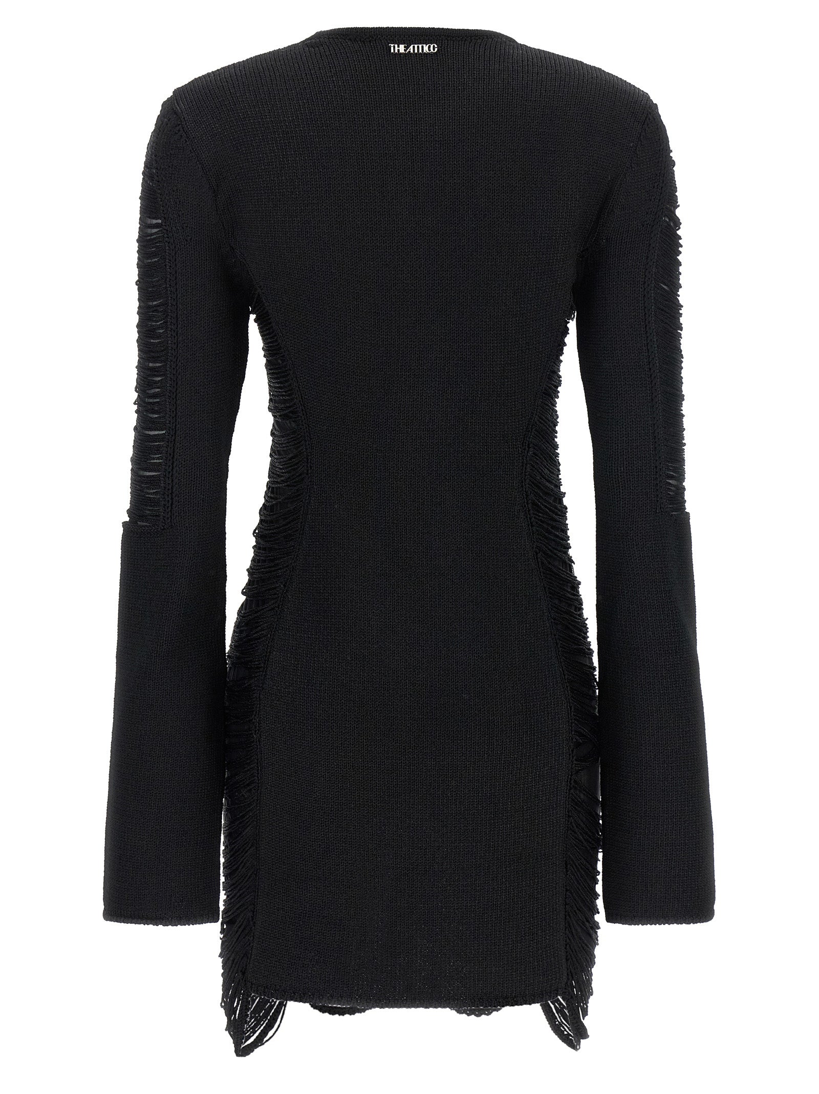 The Attico Schwarzes Viskose-Kurzkleid