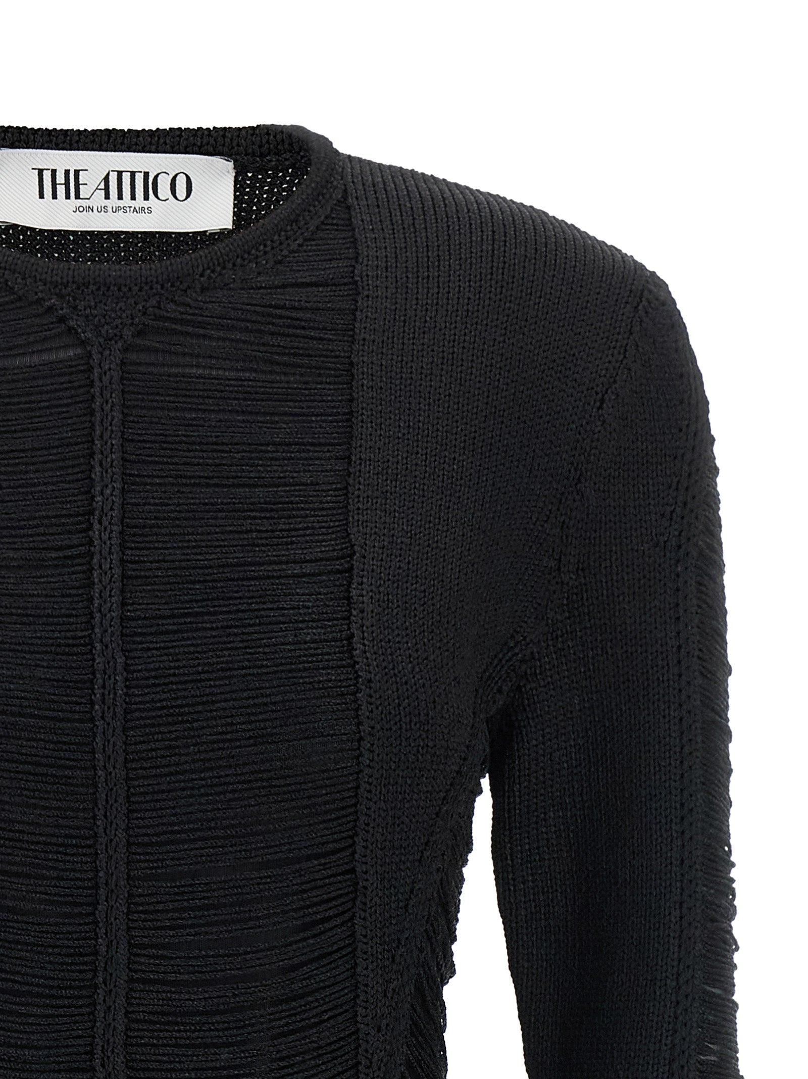 The Attico Schwarzes Viskose-Kurzkleid