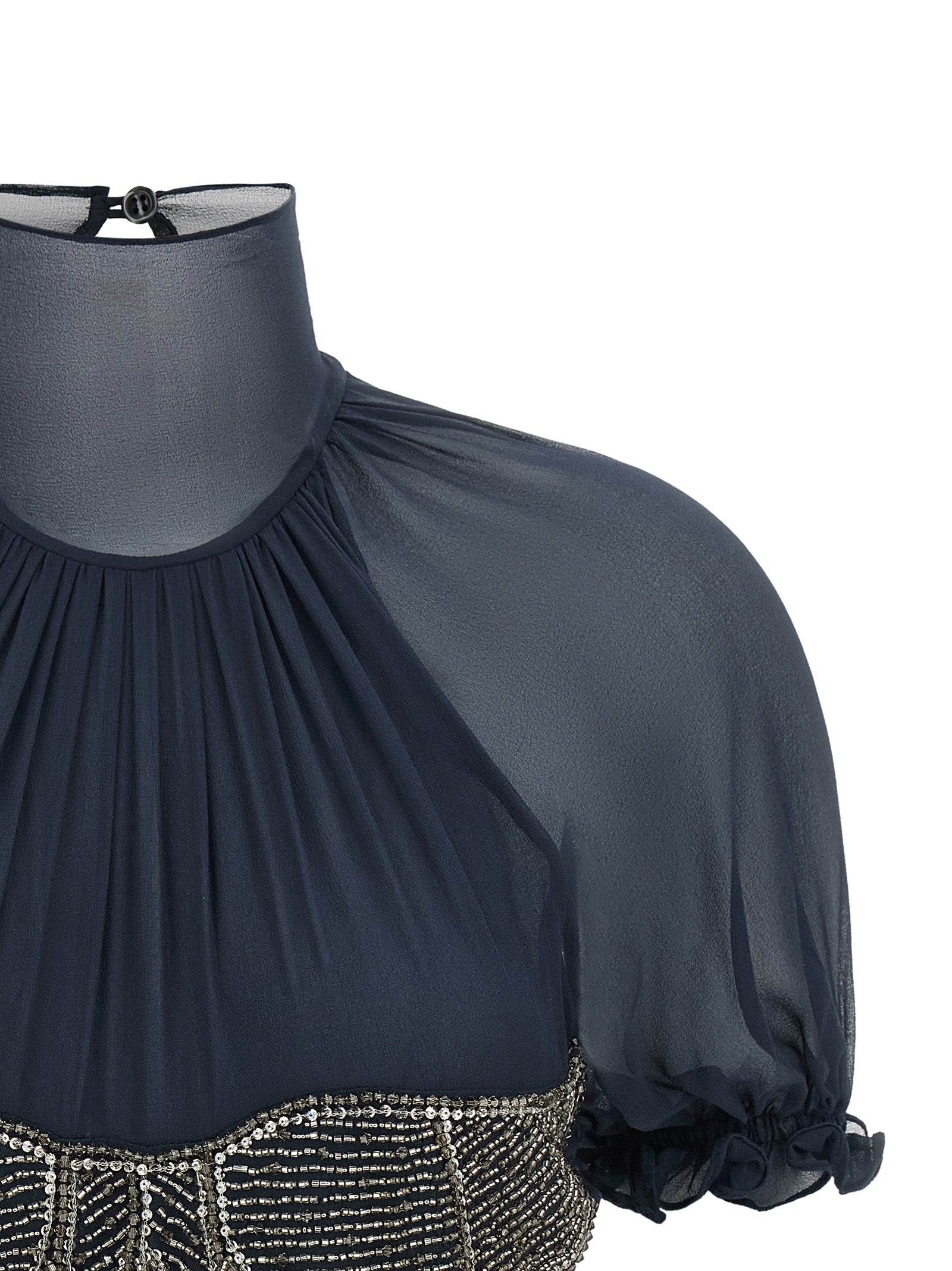 The Attico Blaue Seiden-Tanktops