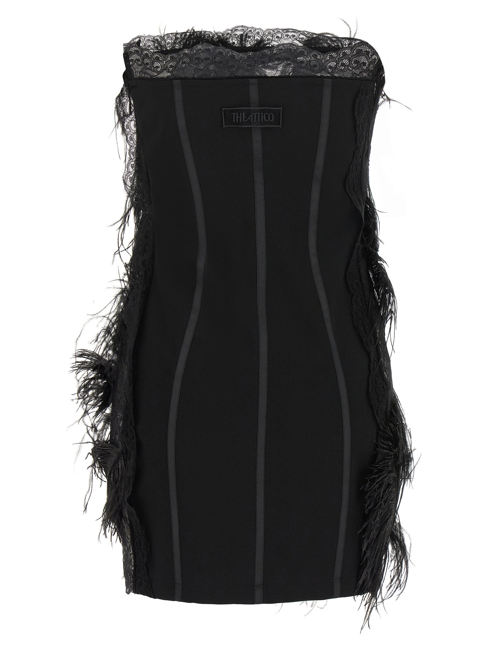 The Attico Kurzes Schwarzes Kleid Aus Polyamid