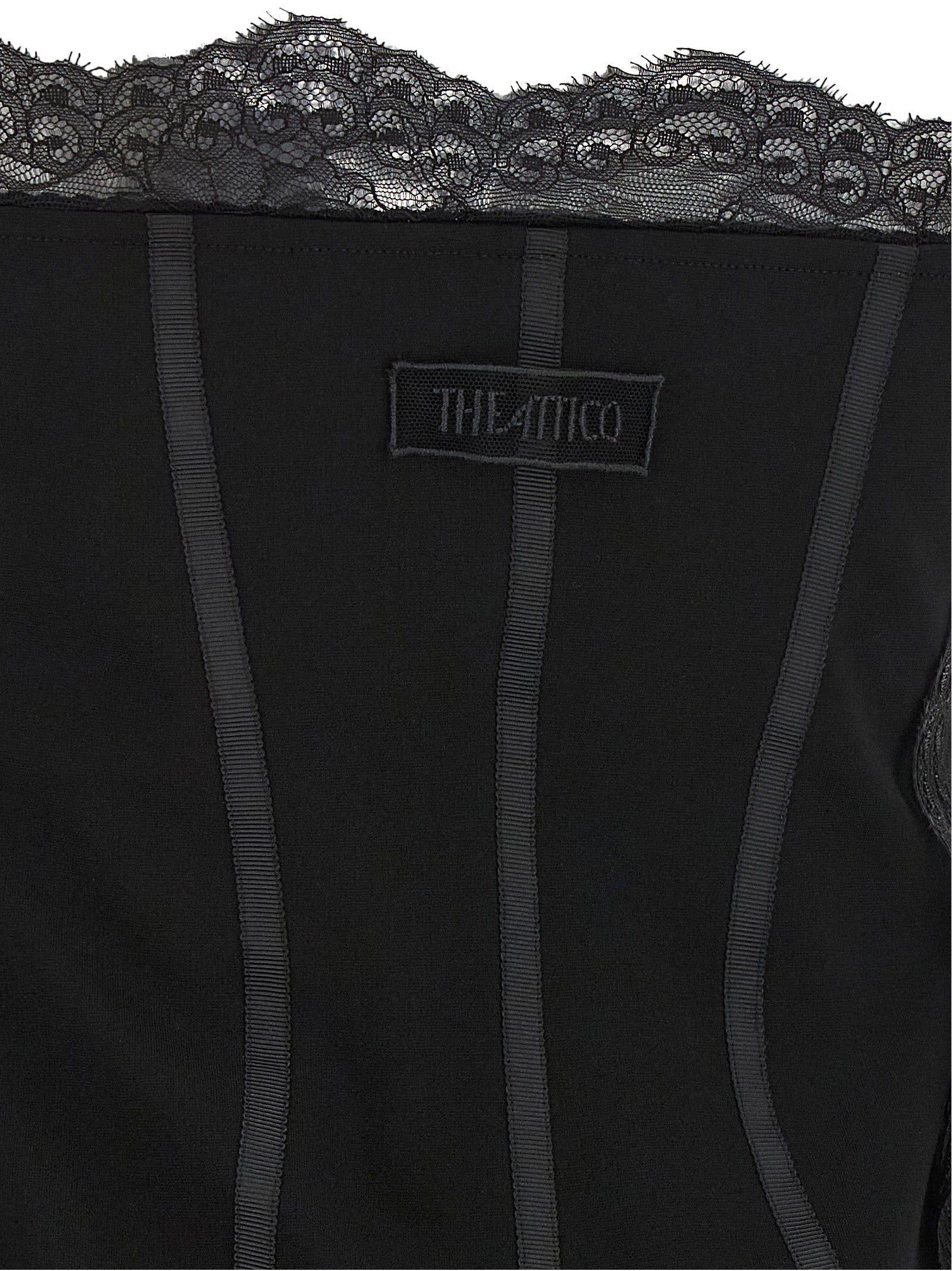 The Attico Kurzes Schwarzes Kleid Aus Polyamid