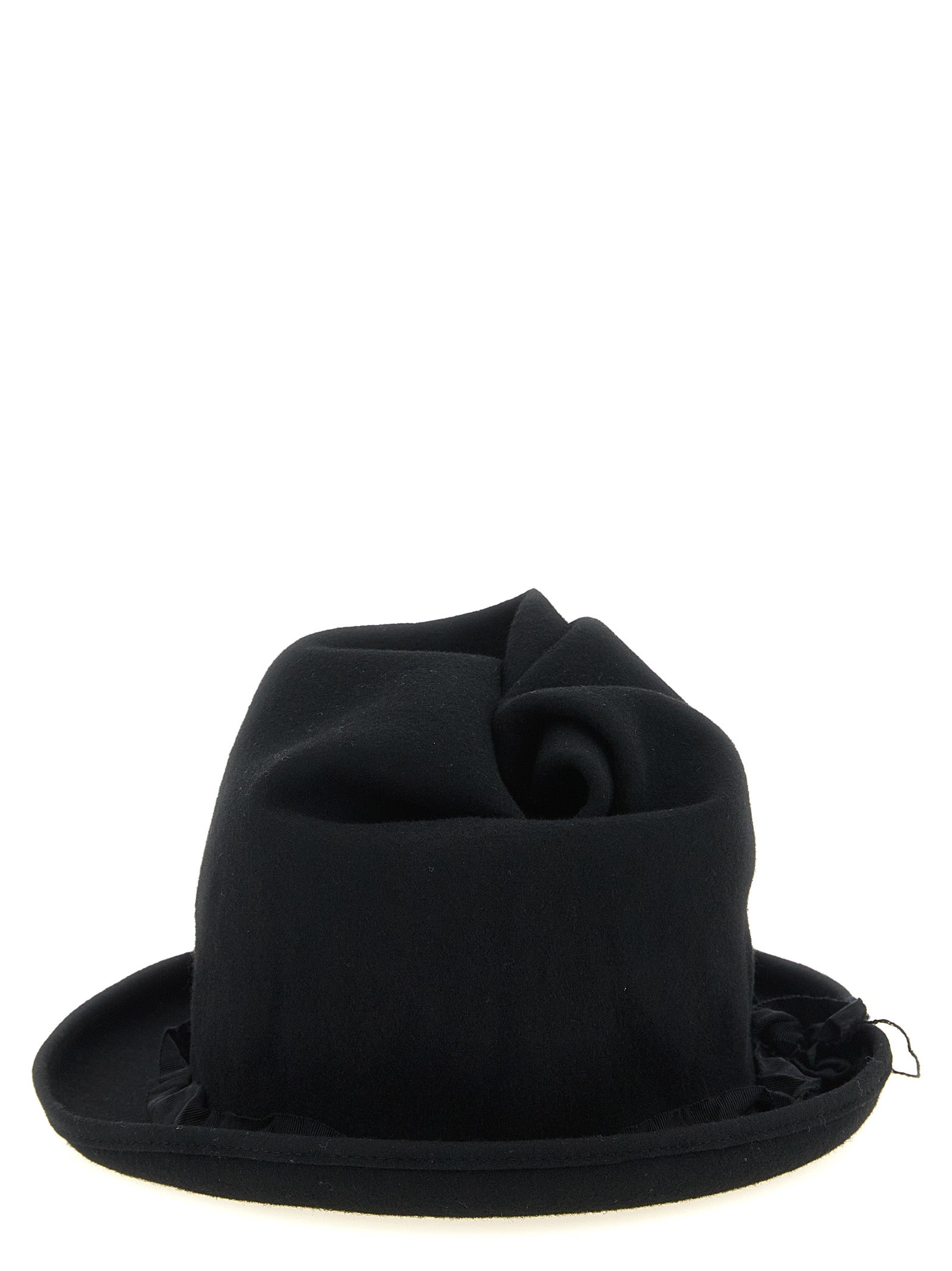 Yohji Yamamoto Schwarzer Woll-Fedora
