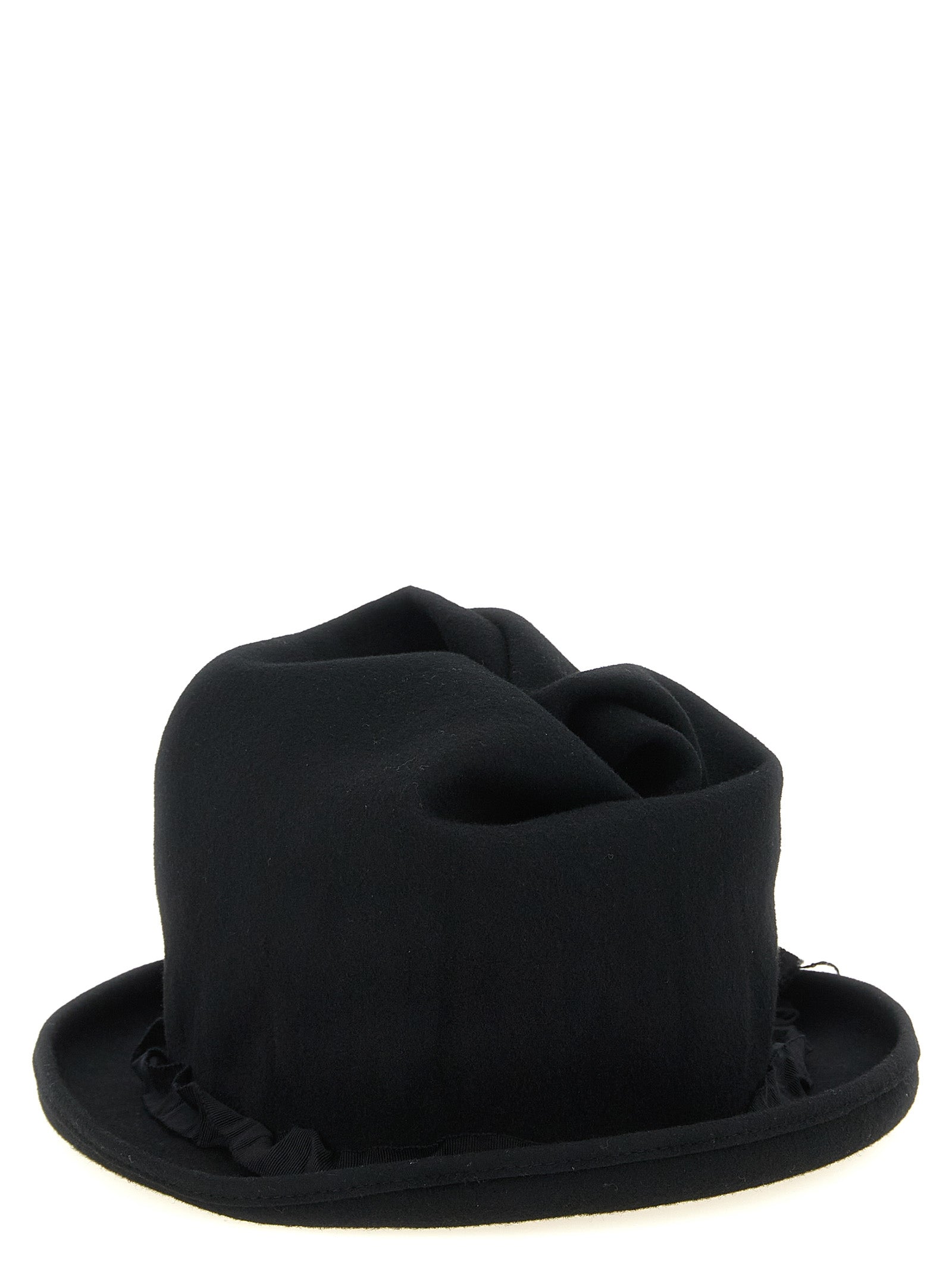 Yohji Yamamoto Schwarzer Woll-Fedora