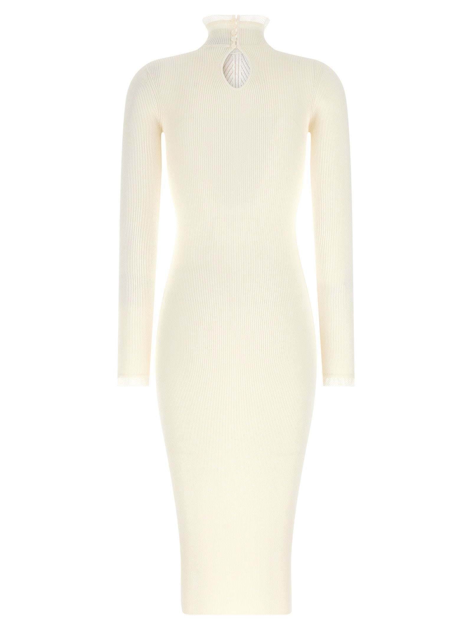 Elisabetta Franchi Weißes Midikleid aus Viskose