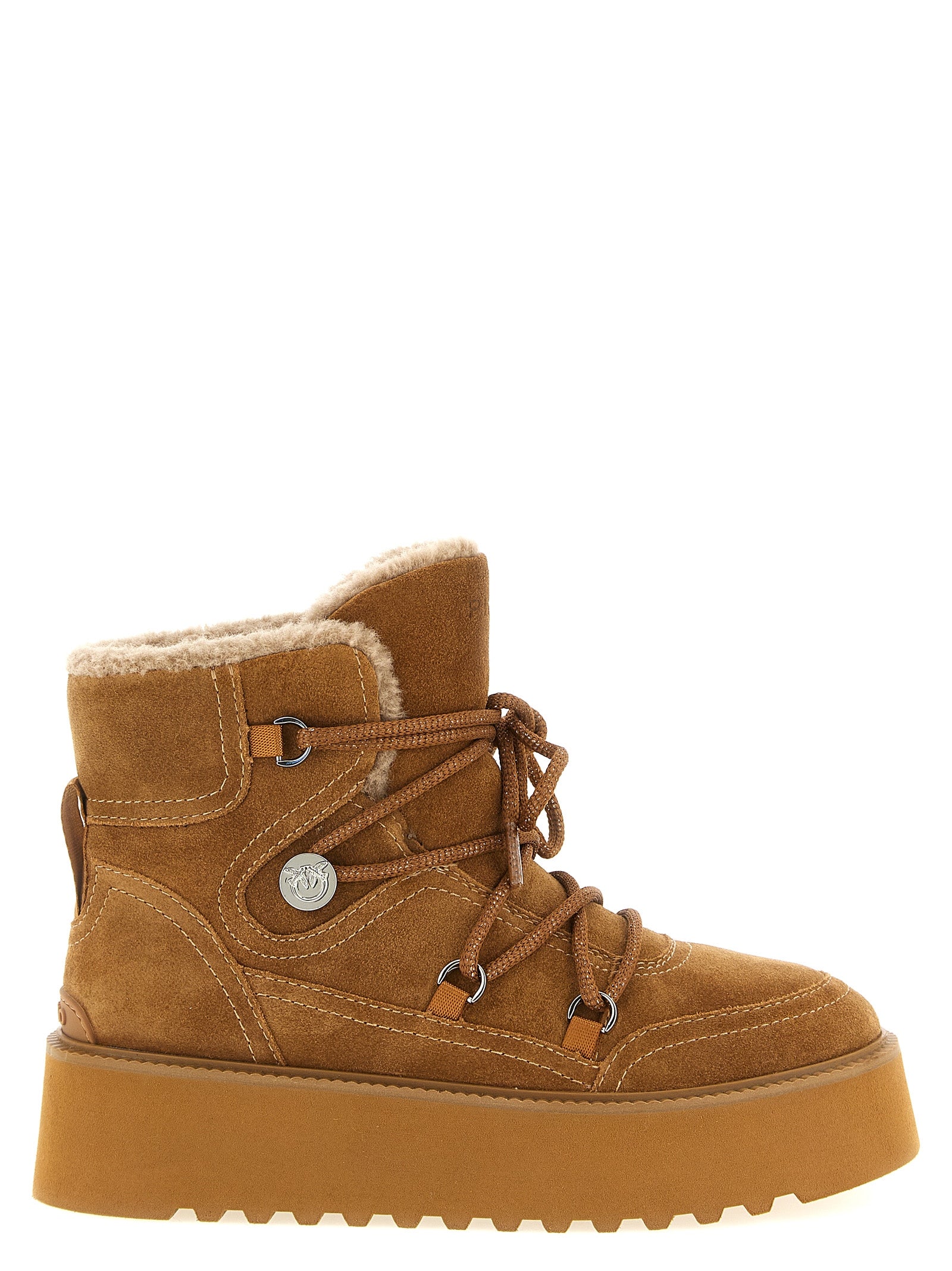 PINKO Braune Cowhide Stiefeletten