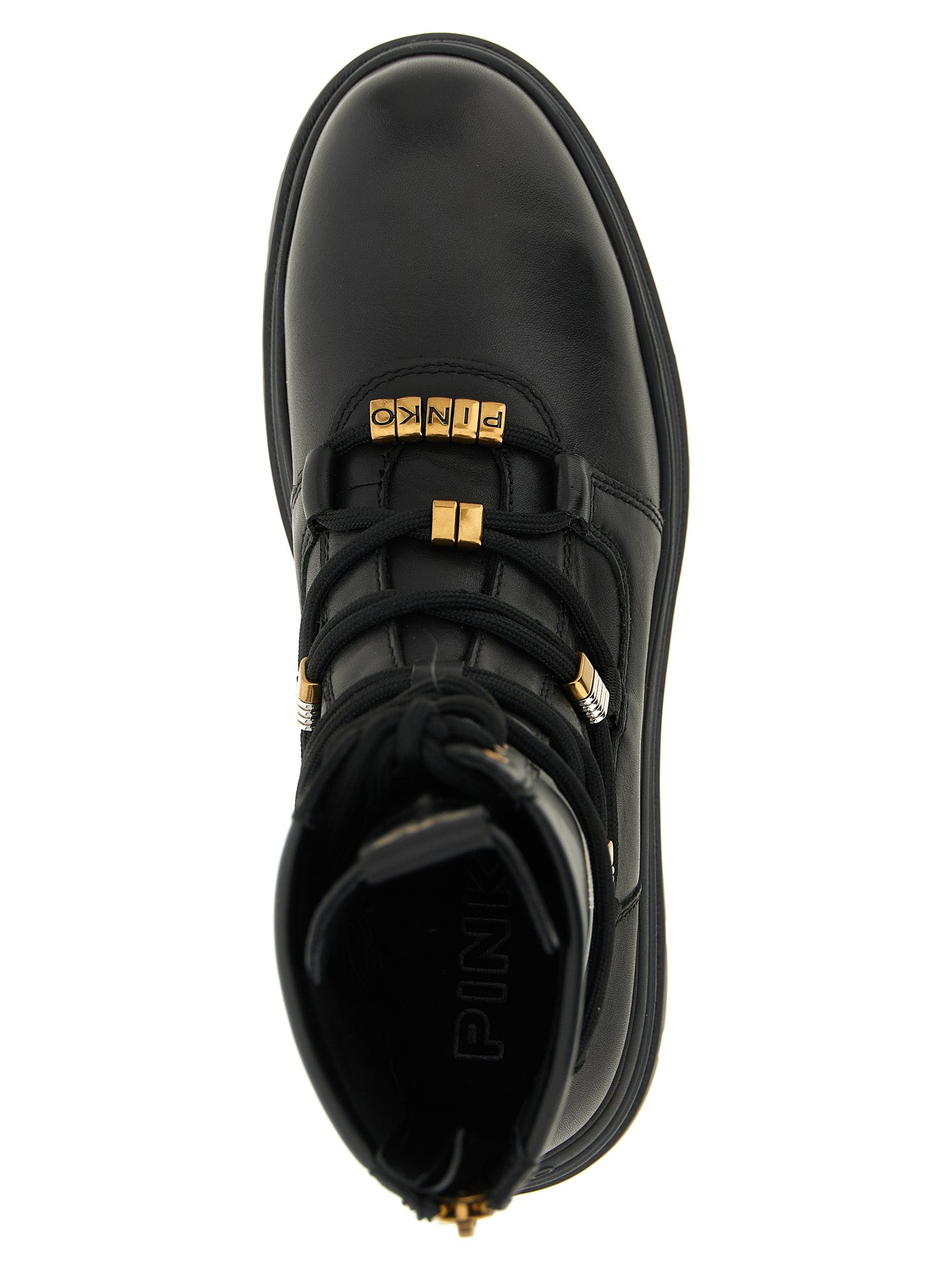 PINKO Schwarze Schnürstiefel aus Rindsleder