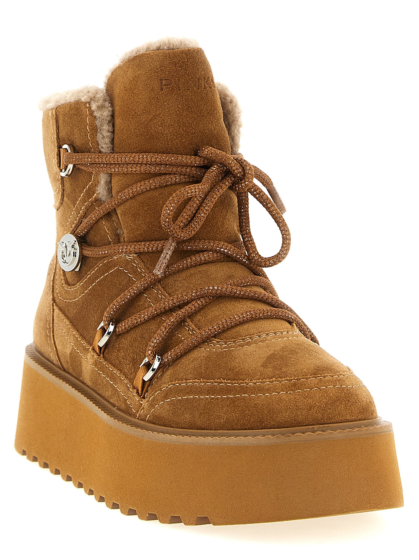 PINKO Braune Cowhide Stiefeletten