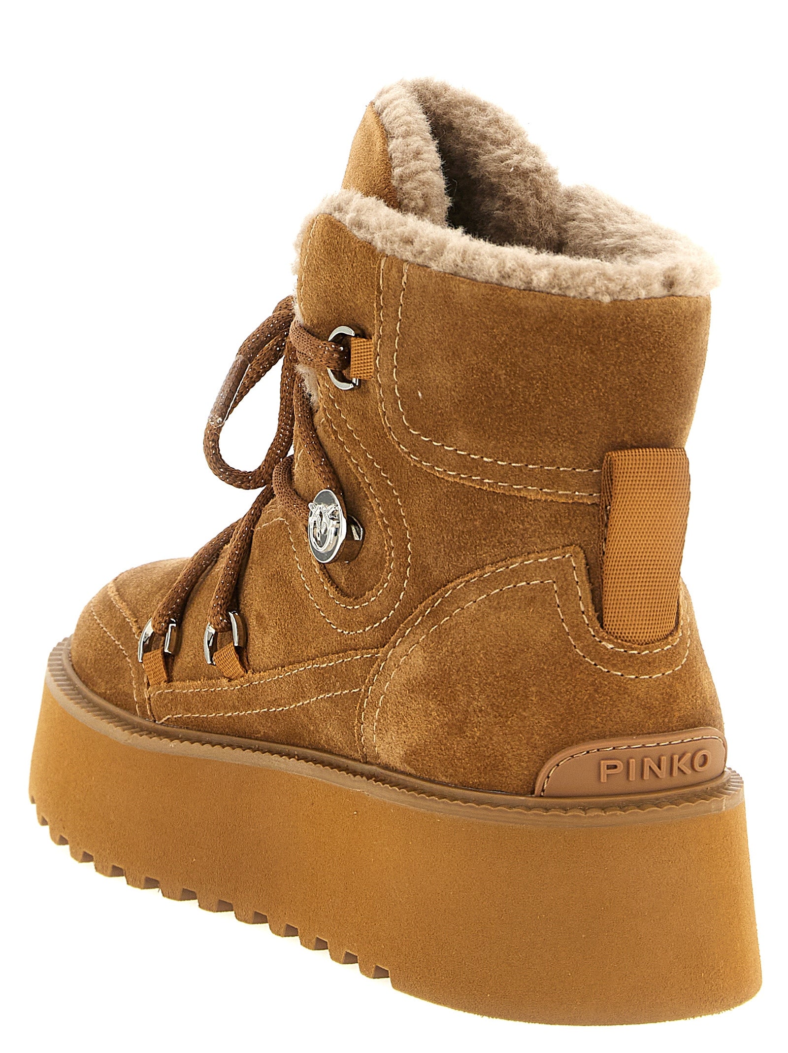 PINKO Braune Cowhide Stiefeletten