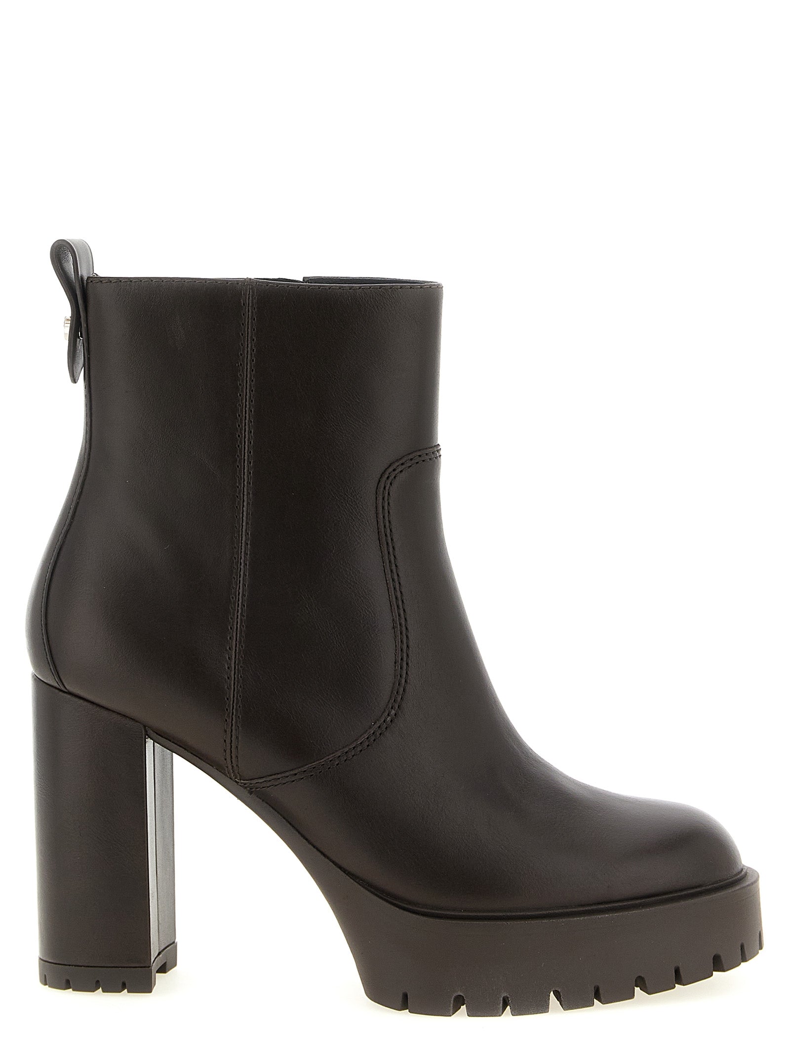PINKO Braune Ankle Boots aus Rindsleder