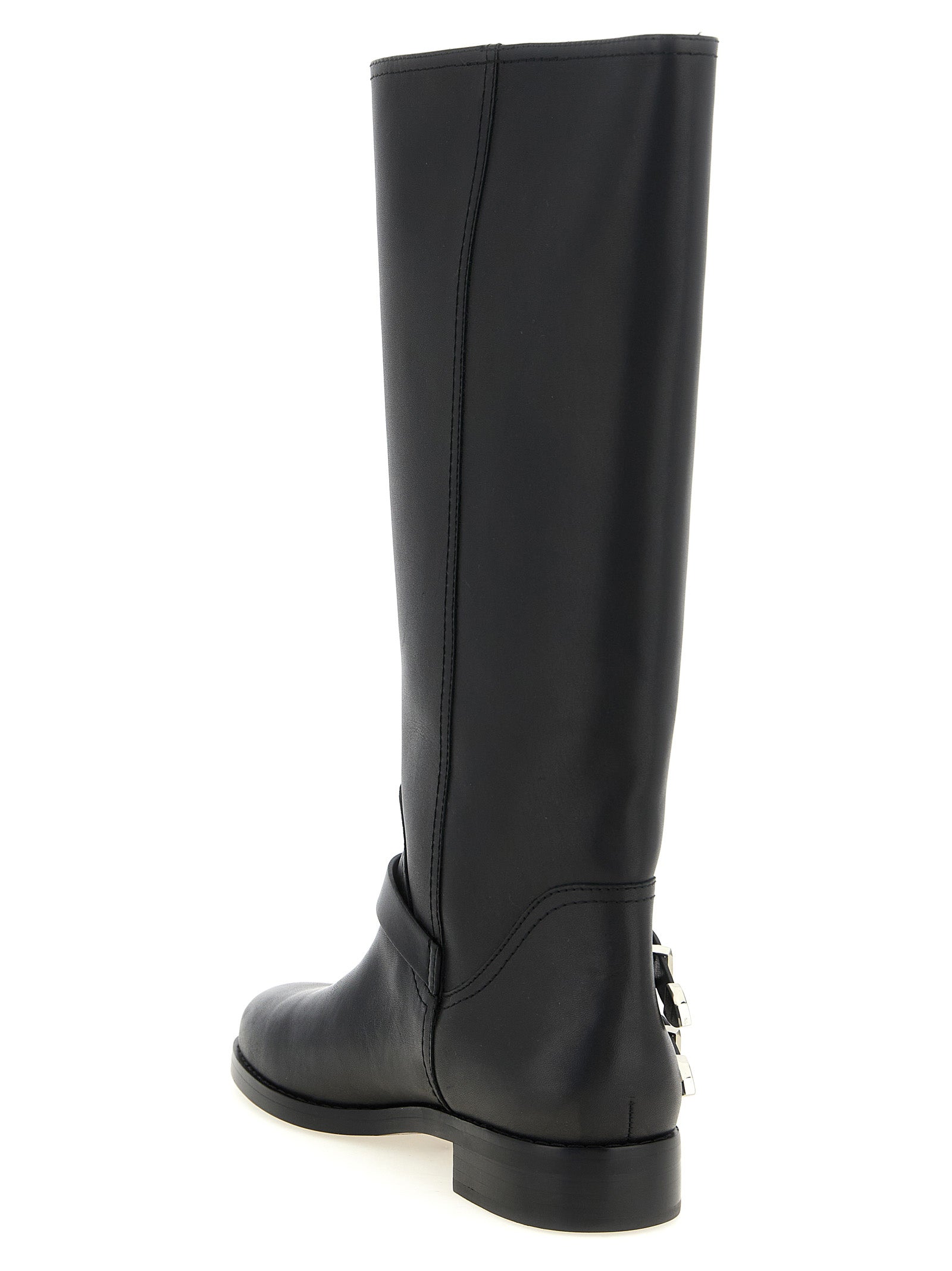 PINKO Schwarze Kuhleder Overknee-Stiefel