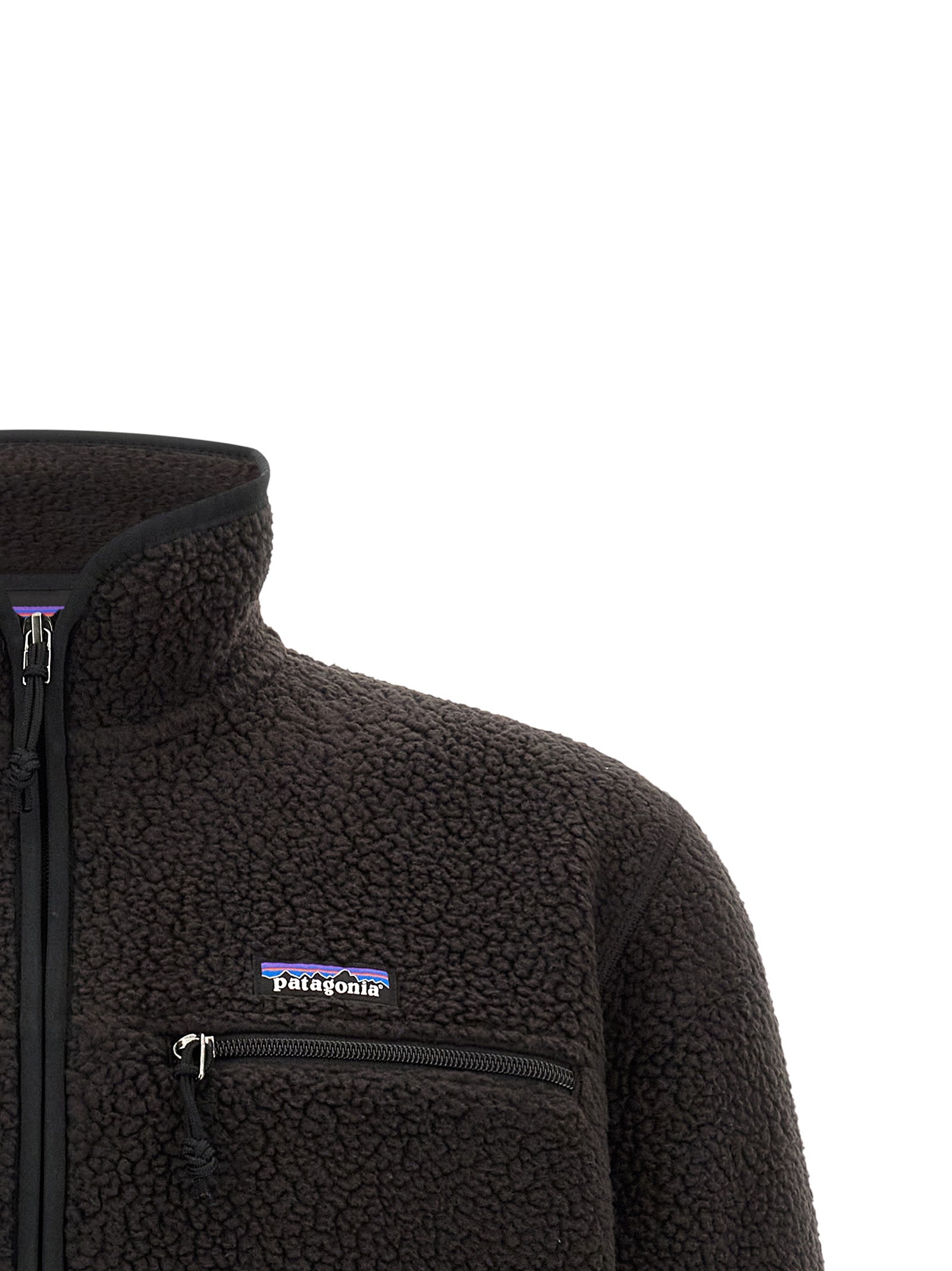 PATAGONIA Schwarze Polyester-Jacke in voller Länge