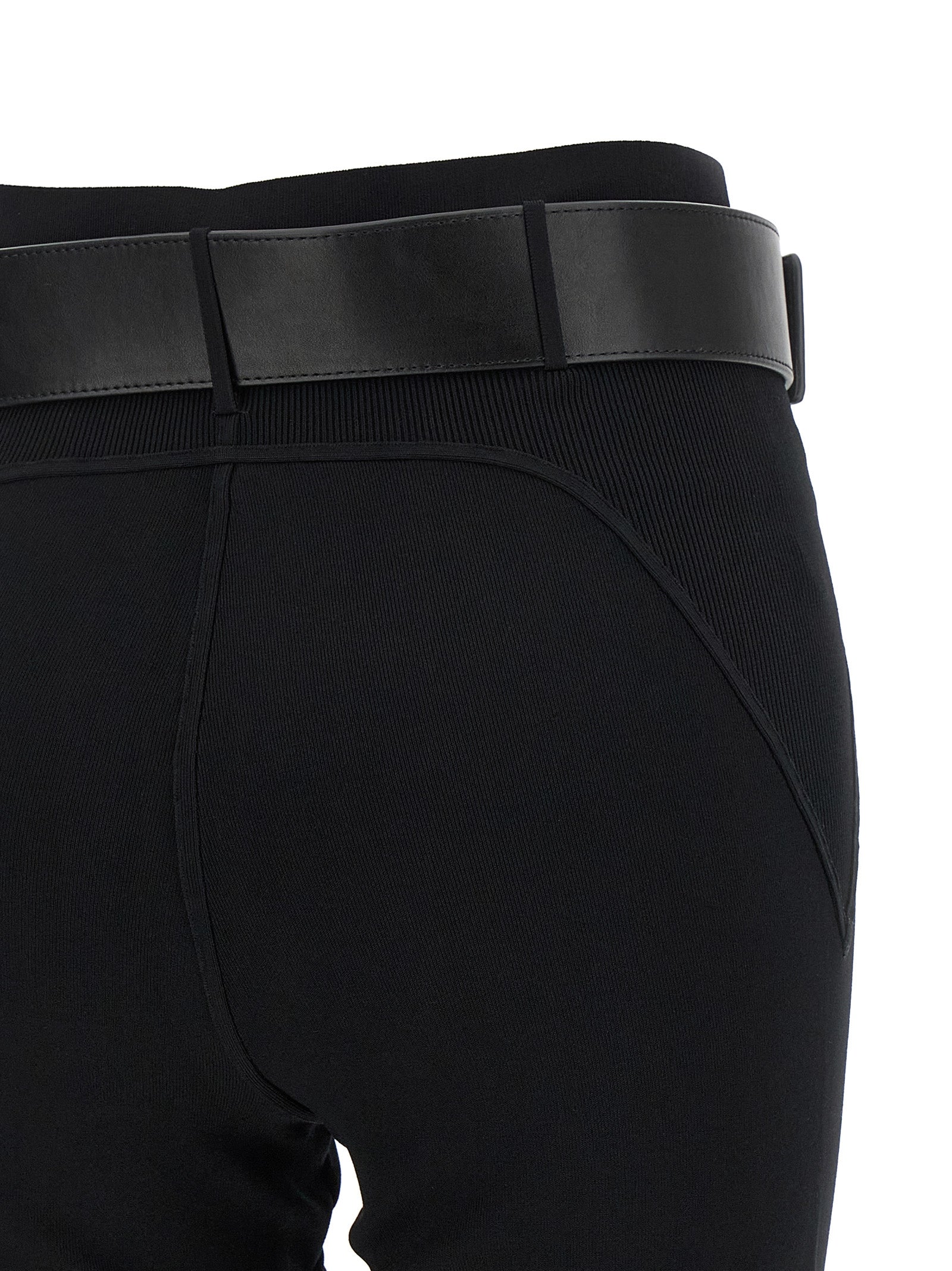 Self-Portrait Schwarze Leggings aus Viskose