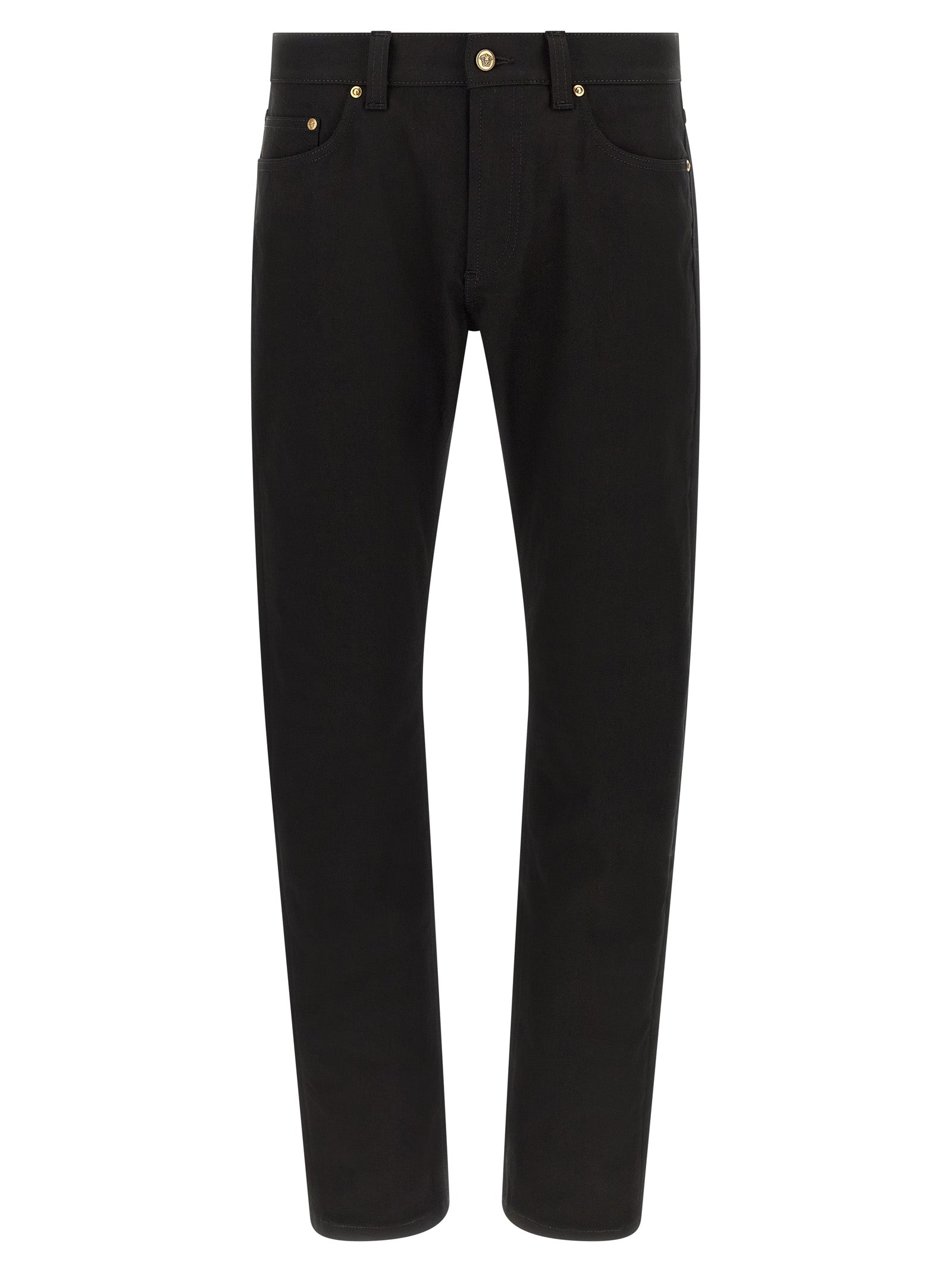 Versace Schwarze Baumwoll-Jeans mit geradem Bein