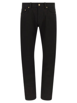 Versace Schwarze Baumwoll-Jeans mit geradem Bein